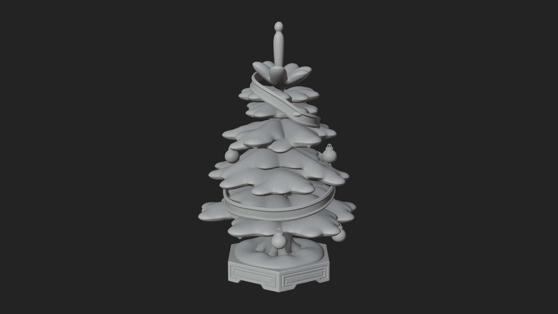 Decorated Christmas Tree Model Design 73 3D Print Model 3D Model