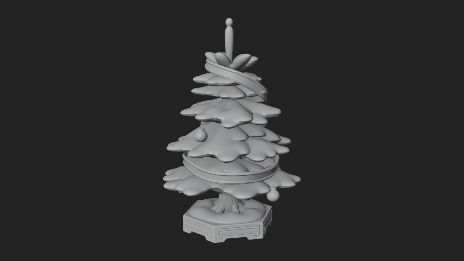 Decorated Christmas Tree Model Design 73 3D Print Model 3D Model