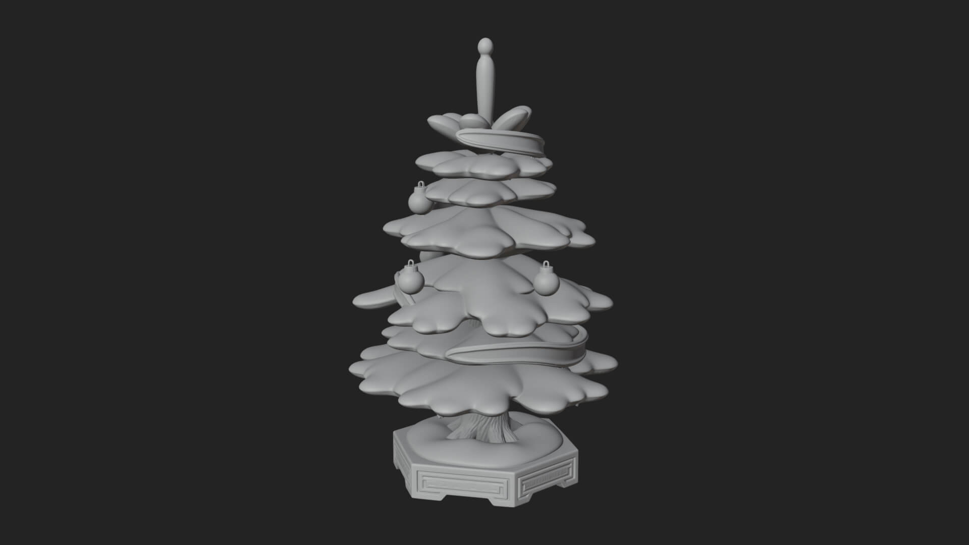 Decorated Christmas Tree Model Design 73 3D Print Model 3D Model