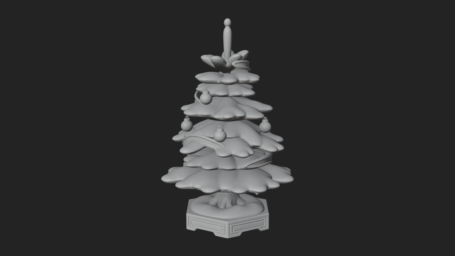 Decorated Christmas Tree Model Design 73 3D Print Model 3D Model