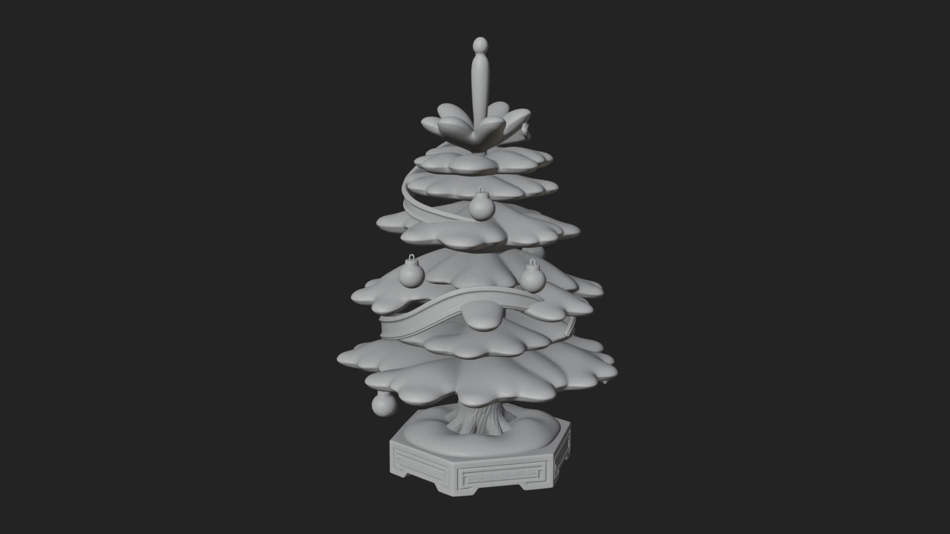 Decorated Christmas Tree Model Design 73 3D Print Model 3D Model