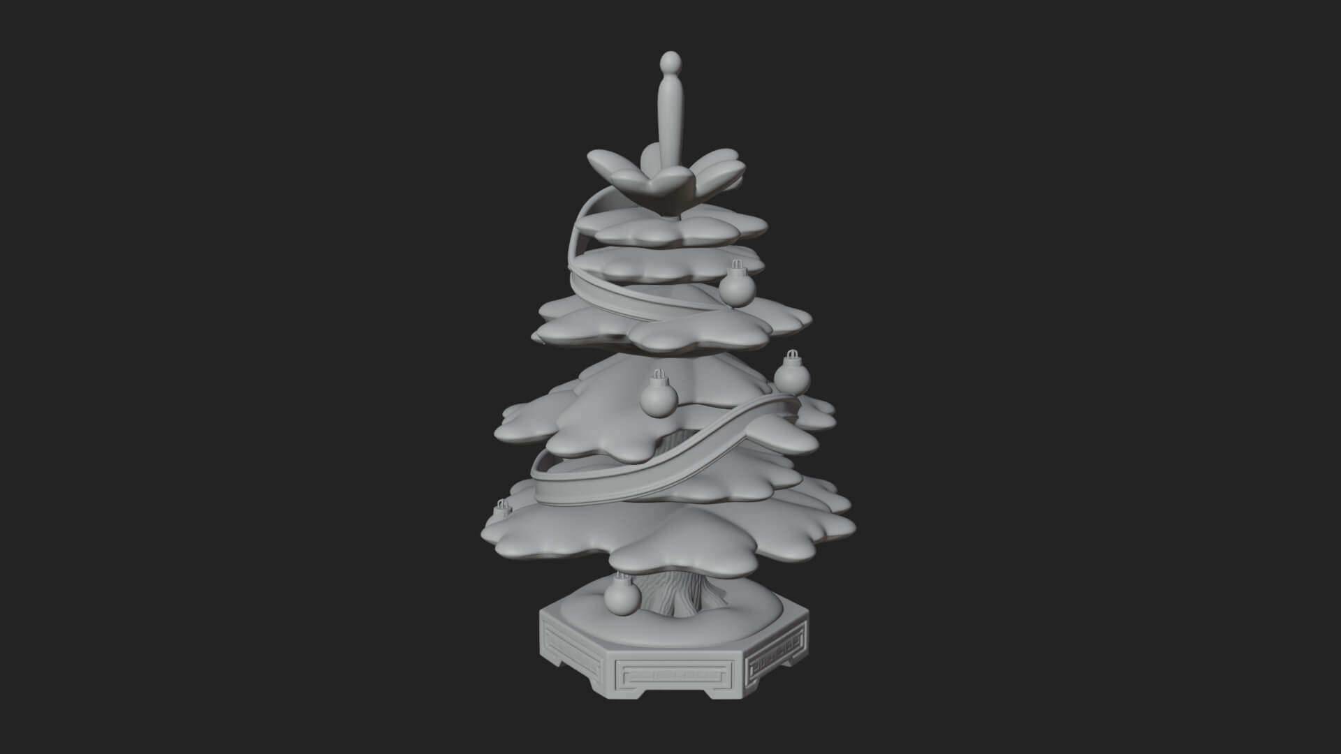Decorated Christmas Tree Model Design 73 3D Print Model 3D Model