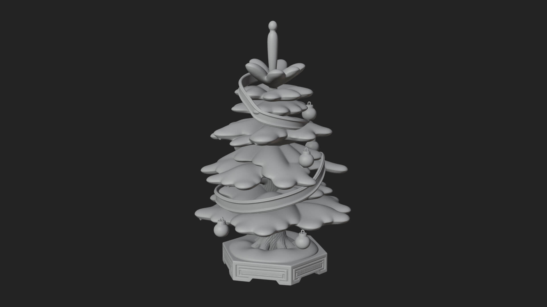 Decorated Christmas Tree Model Design 73 3D Print Model 3D Model
