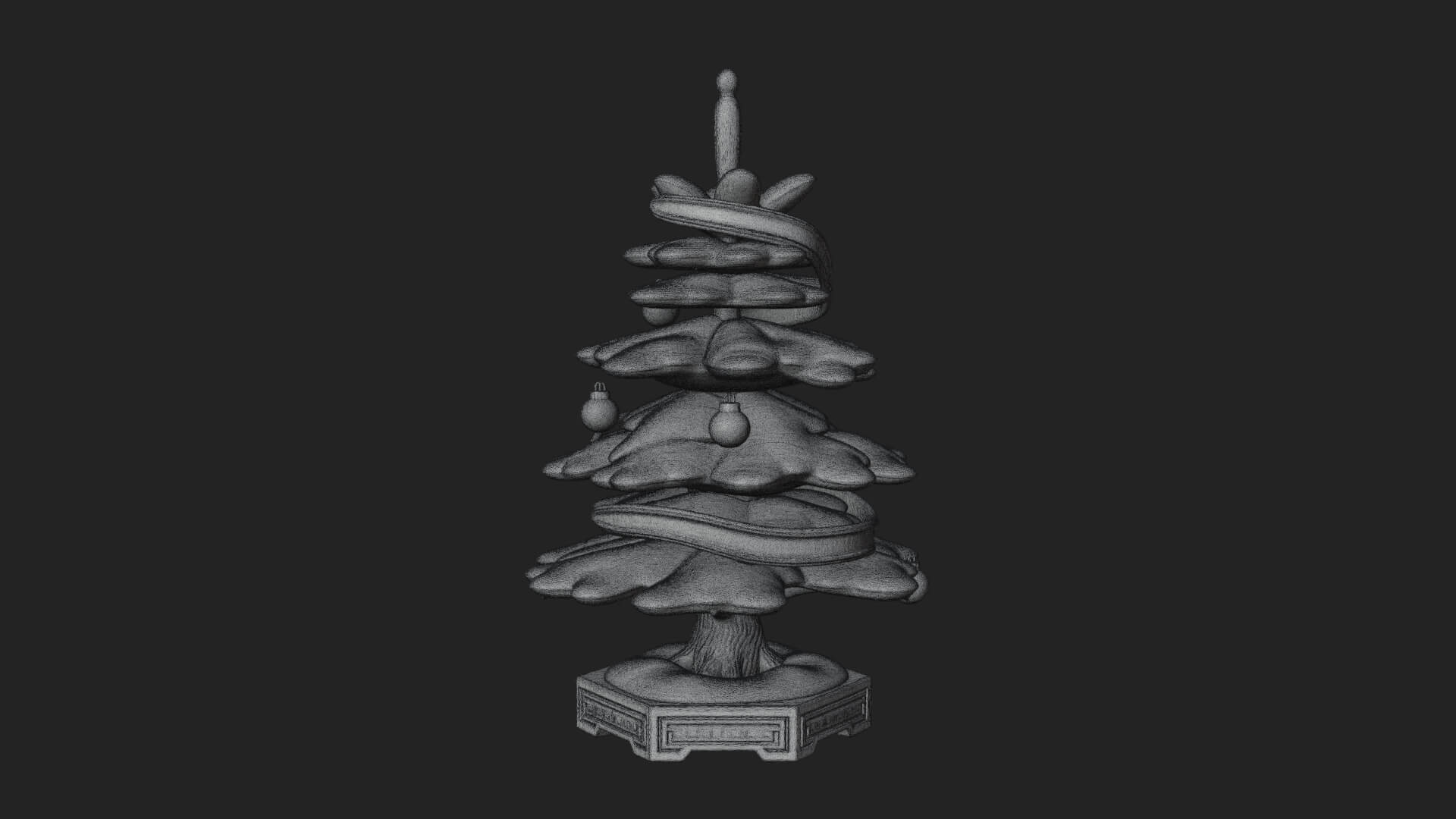 Decorated Christmas Tree Model Design 73 3D Print Model 3D Model