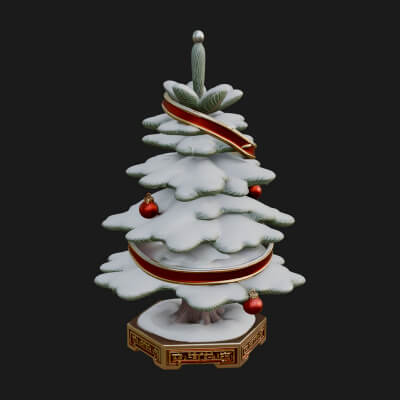 Decorated Christmas Tree Model Design 73 3D Print Model