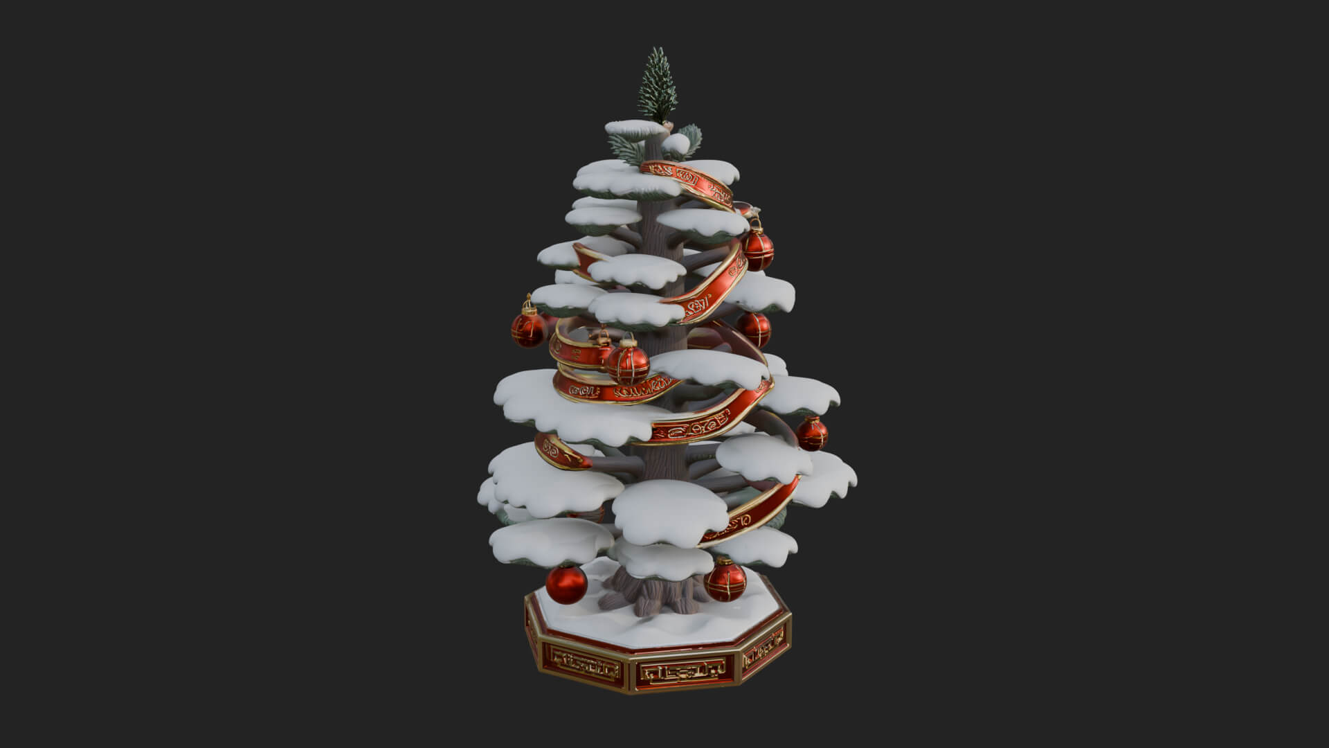 Decorated Christmas Tree Model Design 74 3D Print Model 3D Model