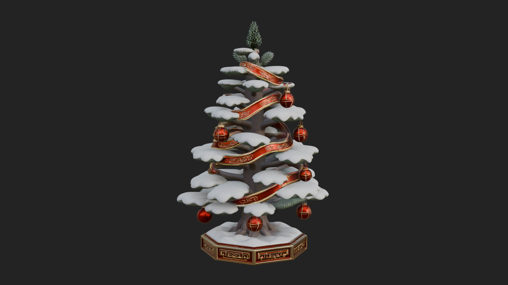Decorated Christmas Tree Model Design 74 3D Print Model 3D Model