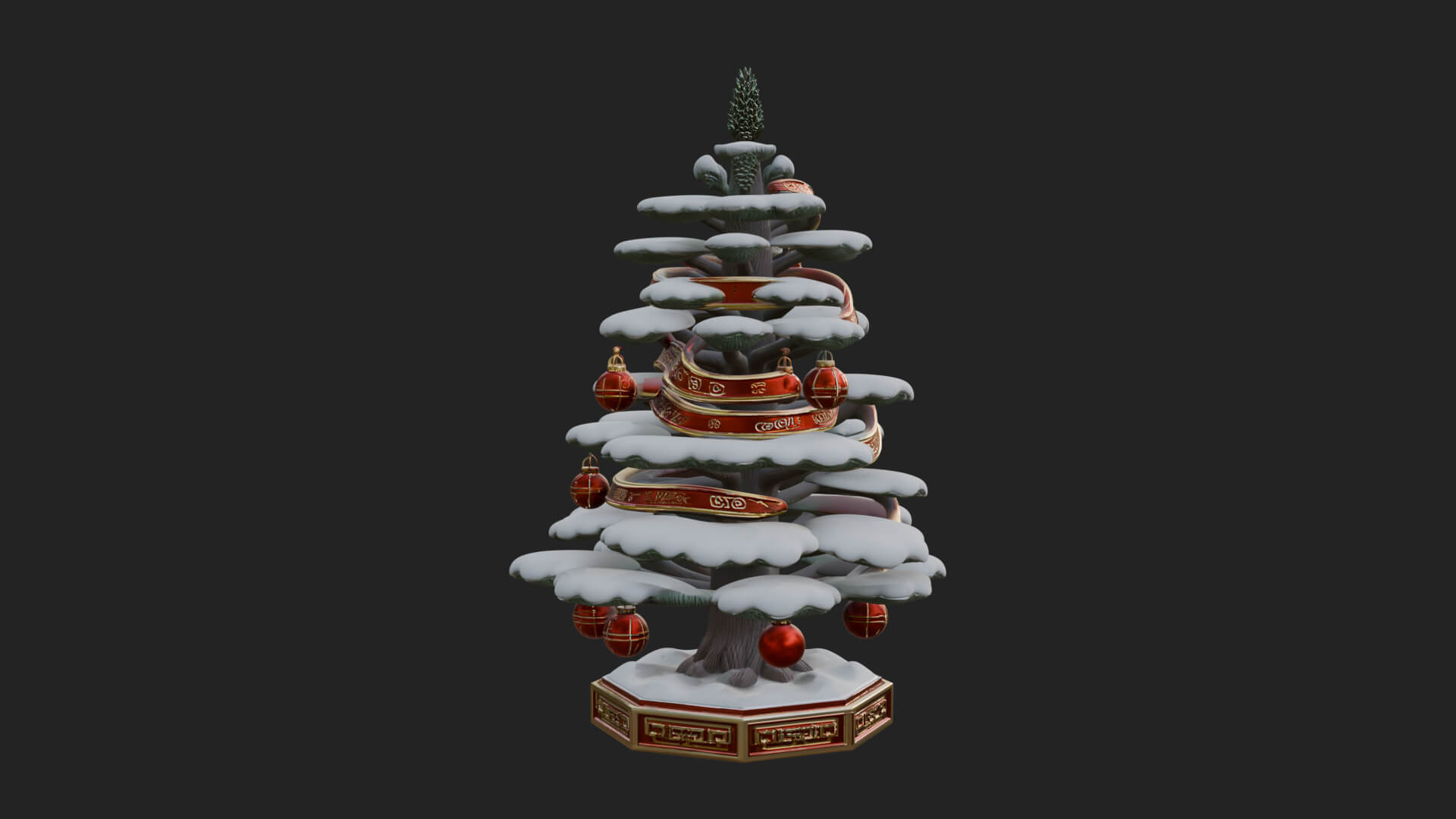 Decorated Christmas Tree Model Design 74 3D Print Model 3D Model