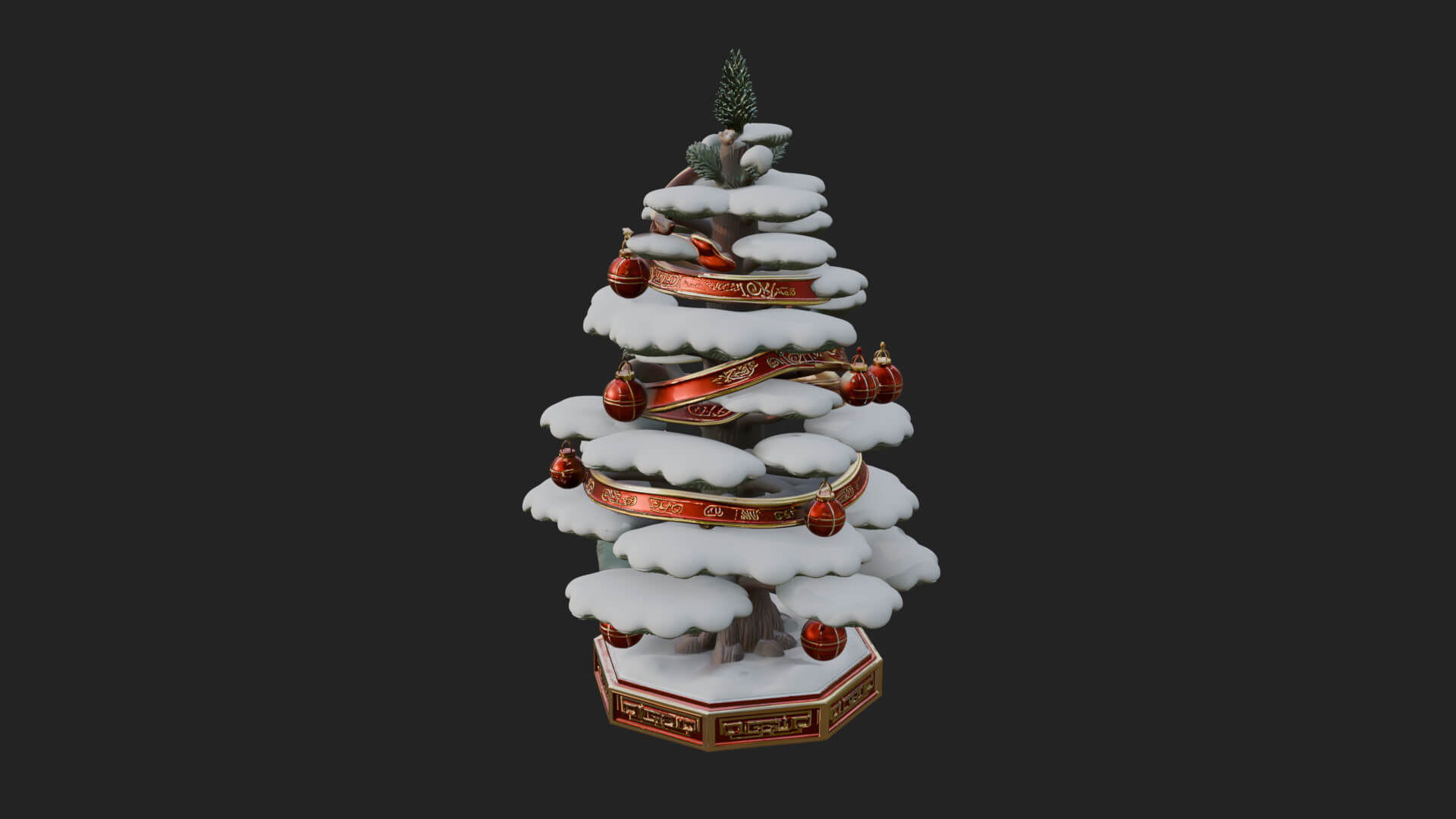 Decorated Christmas Tree Model Design 74 3D Print Model 3D Model