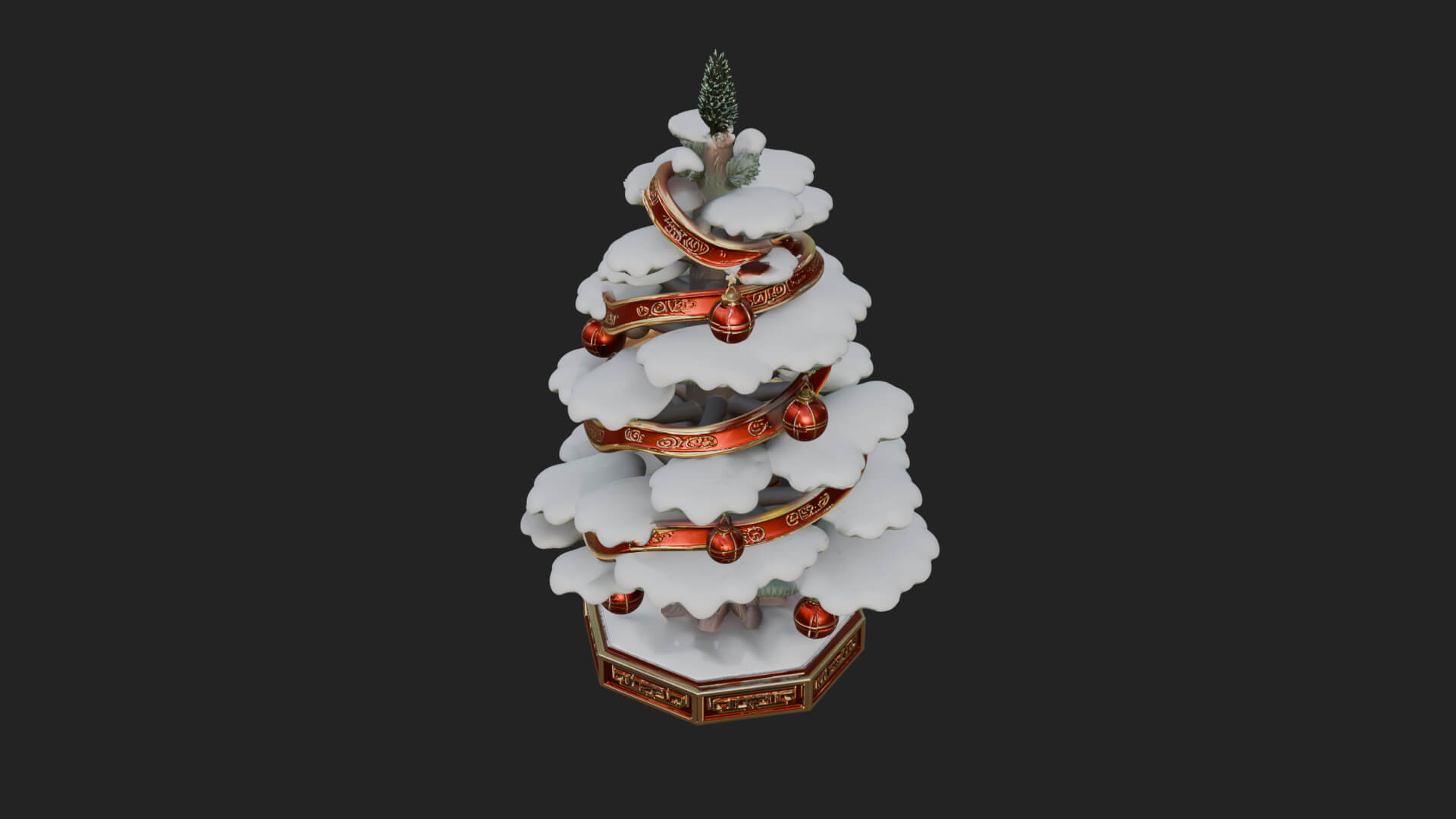 Decorated Christmas Tree Model Design 74 3D Print Model 3D Model