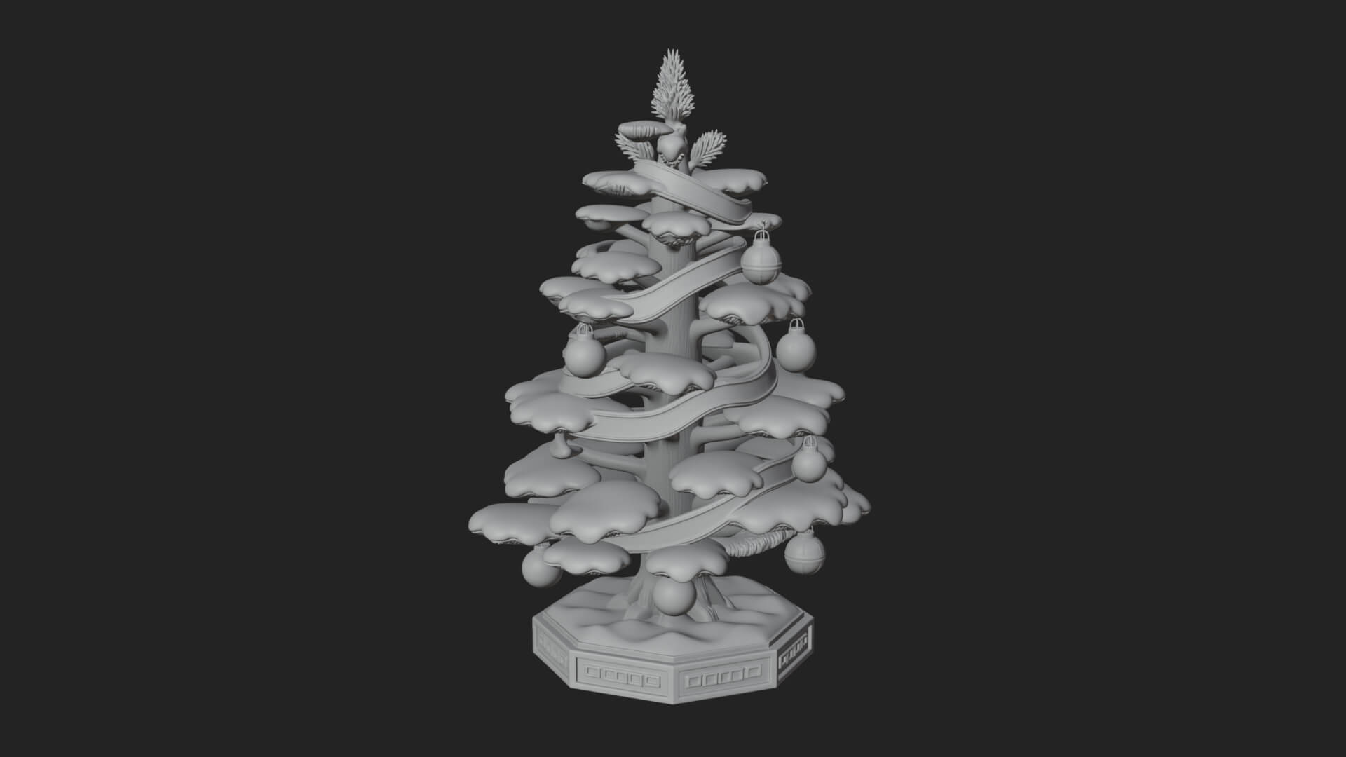 Decorated Christmas Tree Model Design 74 3D Print Model 3D Model
