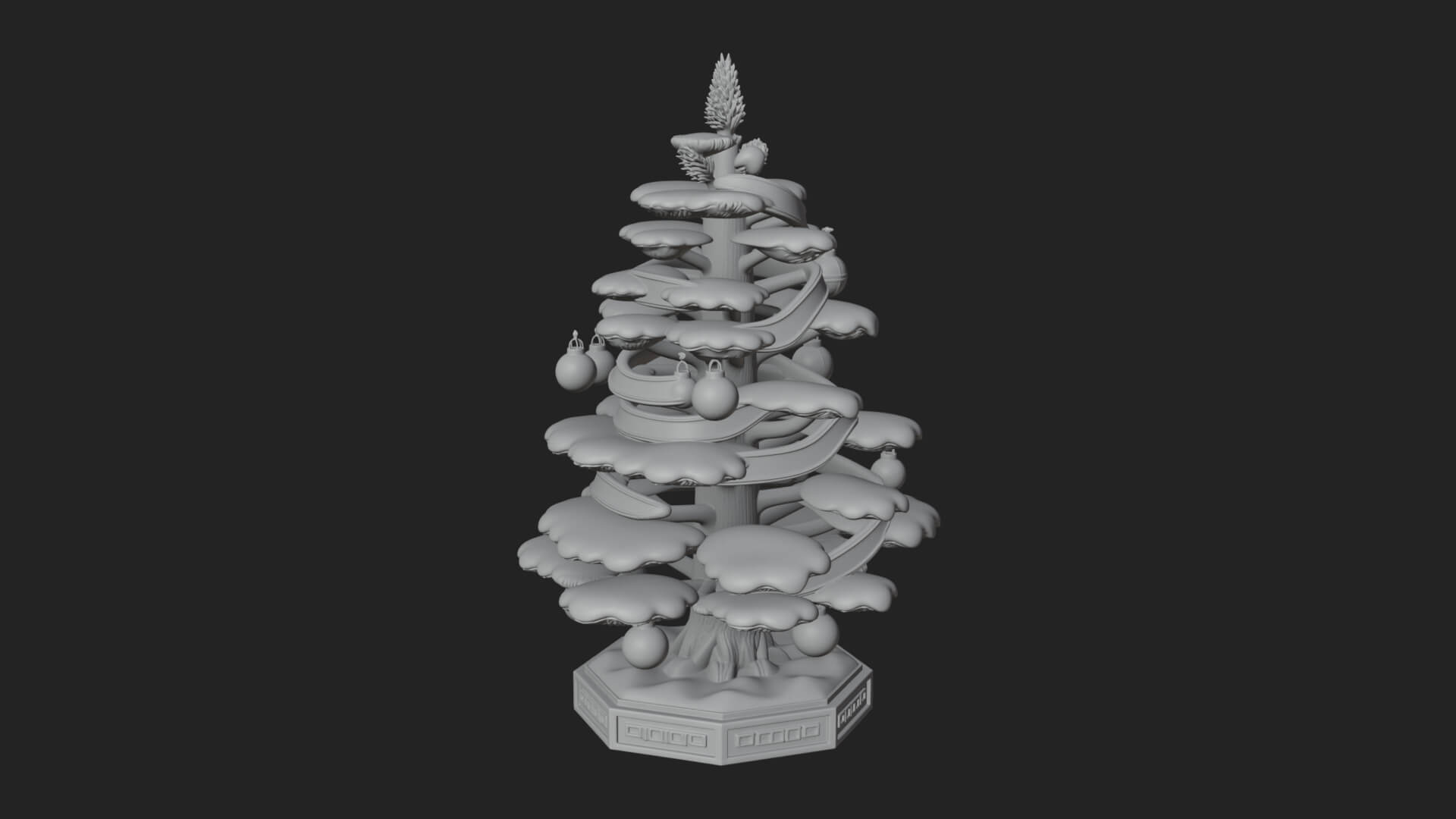 Decorated Christmas Tree Model Design 74 3D Print Model 3D Model