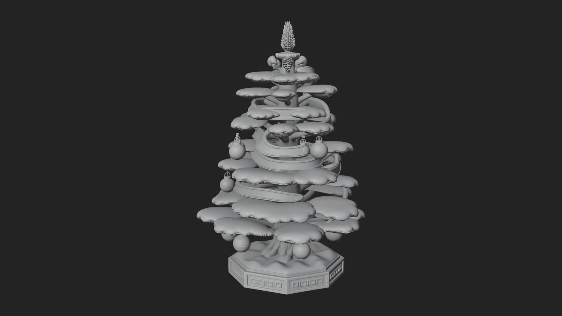 Decorated Christmas Tree Model Design 74 3D Print Model 3D Model
