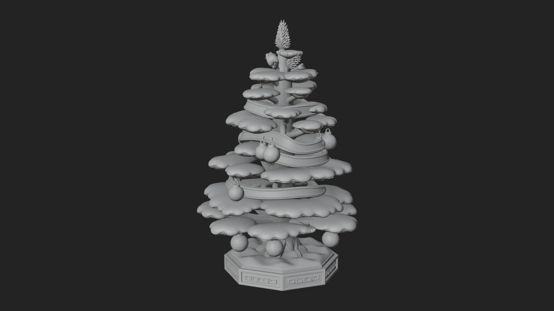 Decorated Christmas Tree Model Design 74 3D Print Model 3D Model