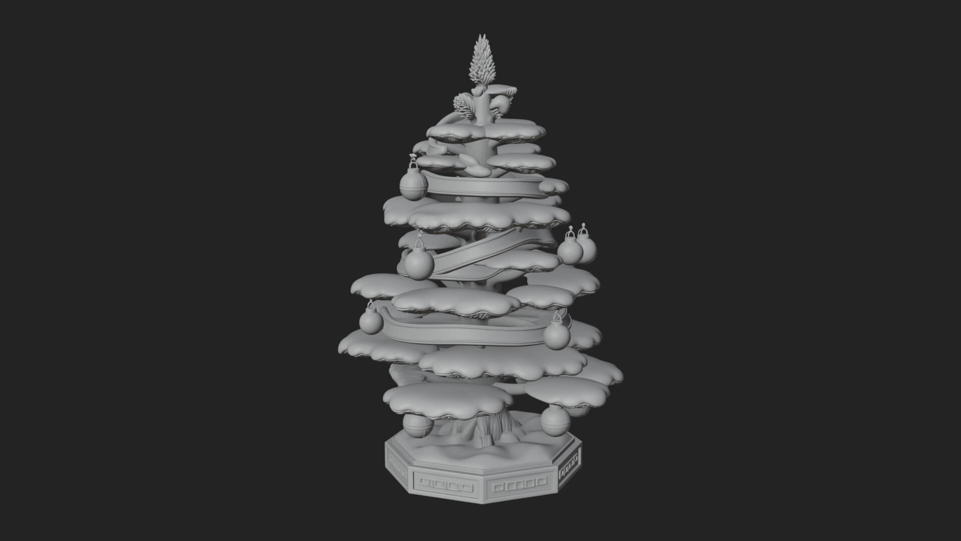 Decorated Christmas Tree Model Design 74 3D Print Model 3D Model