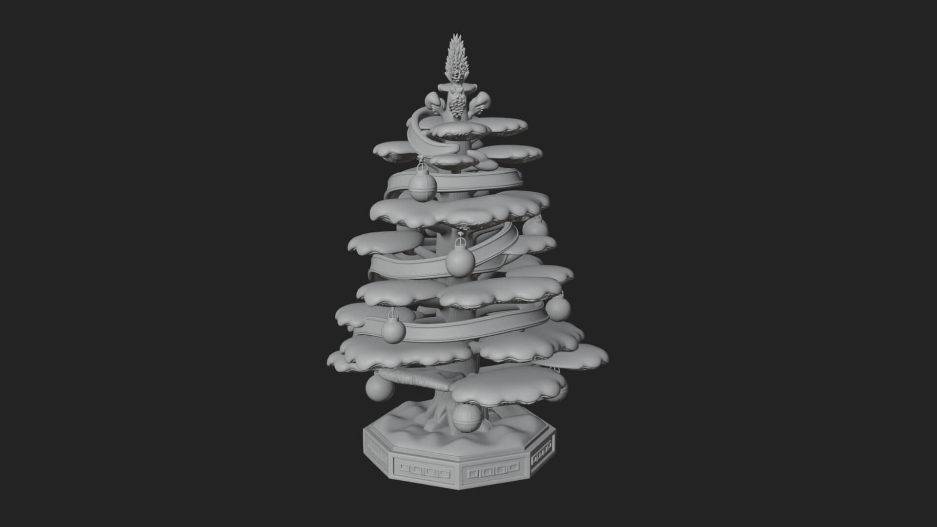 Decorated Christmas Tree Model Design 74 3D Print Model 3D Model
