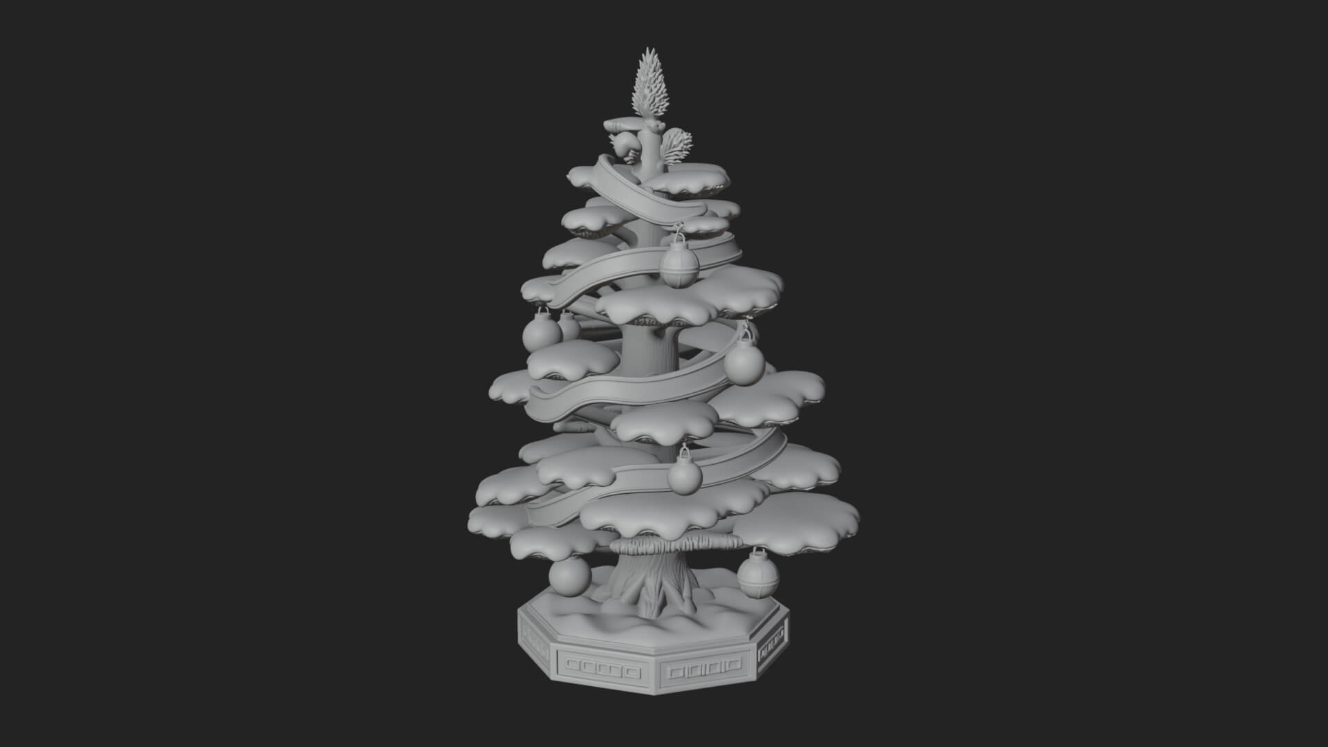 Decorated Christmas Tree Model Design 74 3D Print Model 3D Model