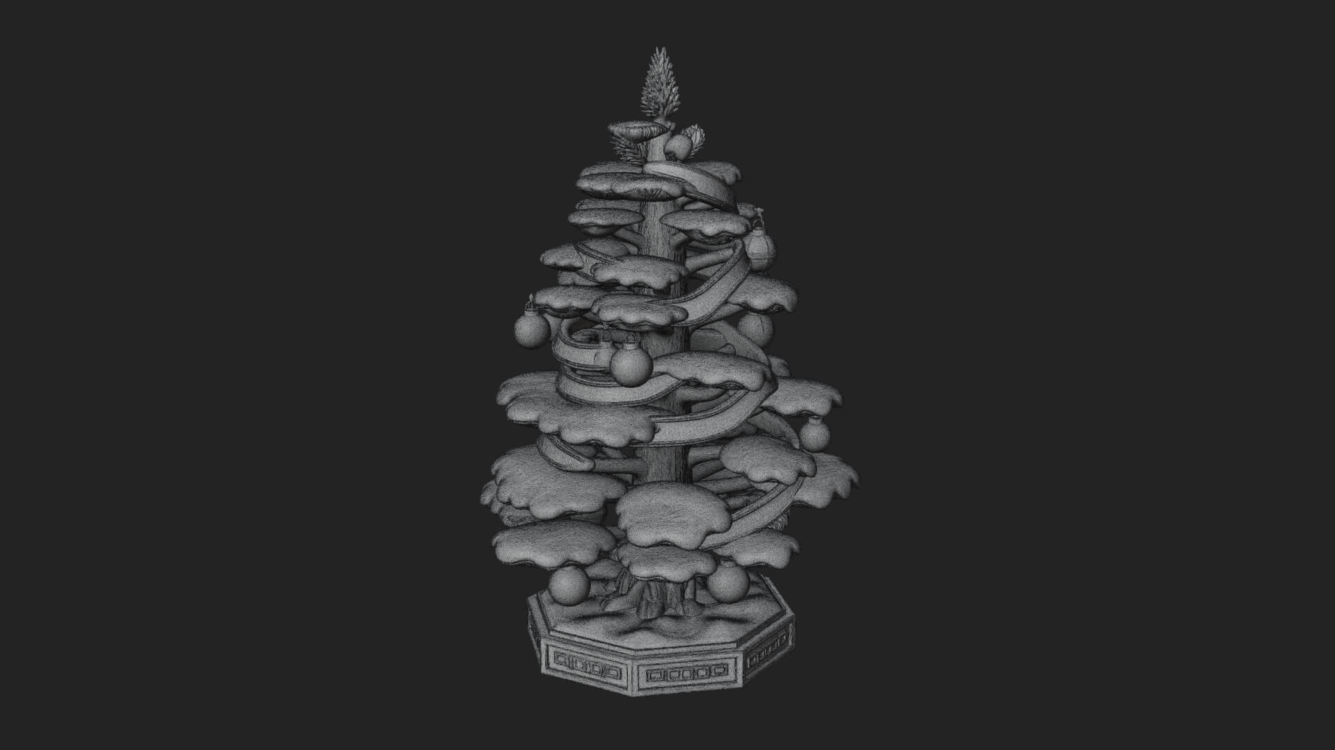 Decorated Christmas Tree Model Design 74 3D Print Model 3D Model