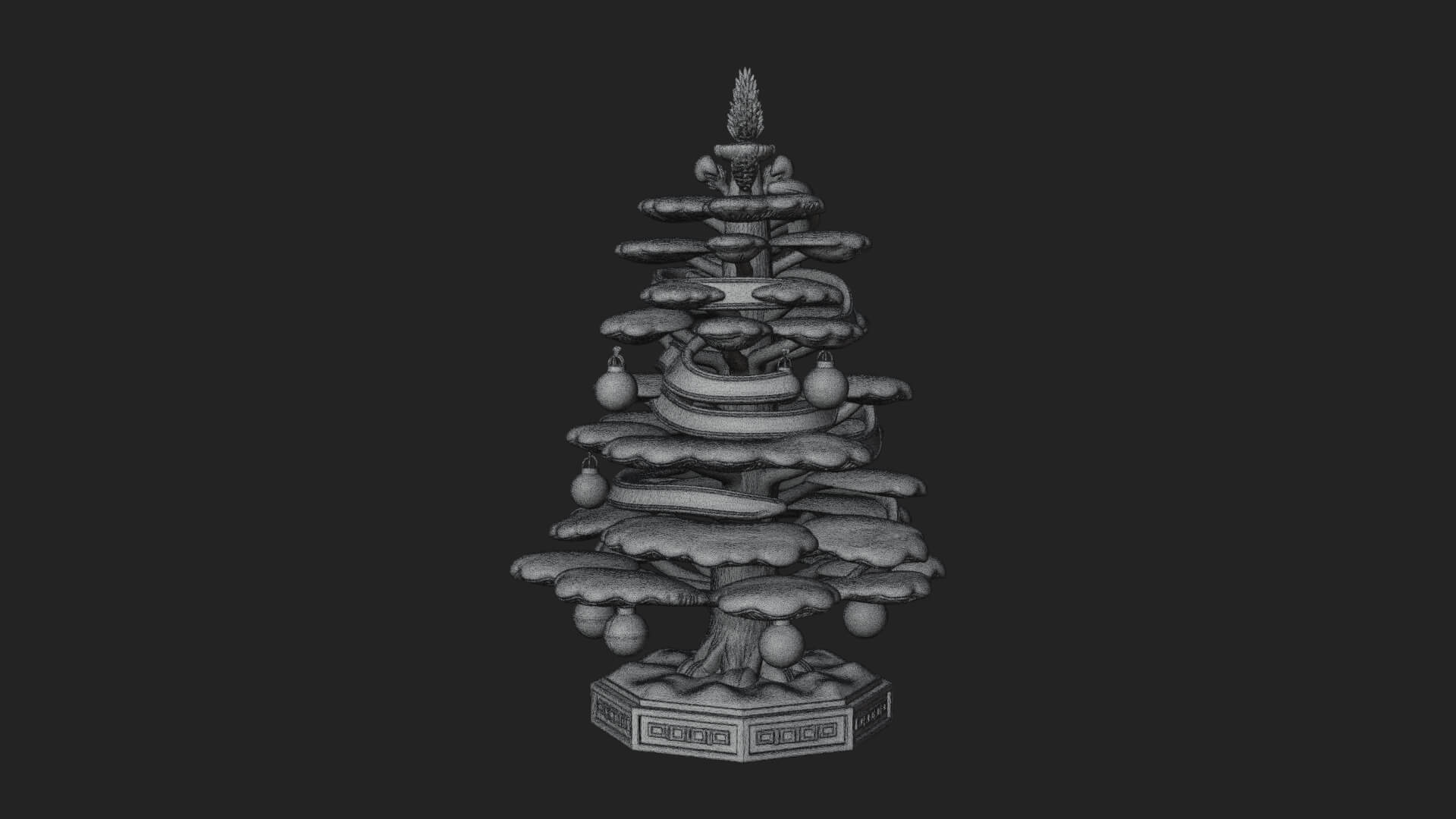 Decorated Christmas Tree Model Design 74 3D Print Model 3D Model