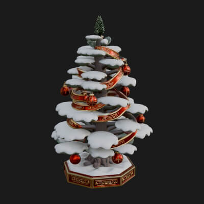 Decorated Christmas Tree Model Design 74 3D Print Model