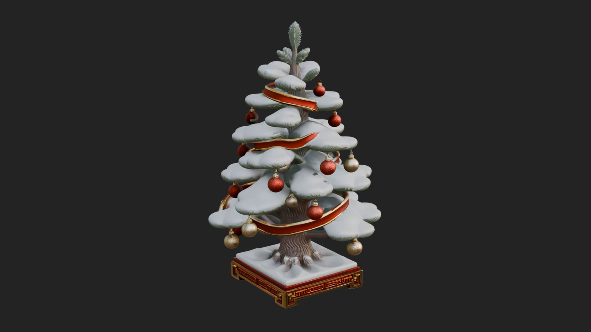 Decorated Christmas Tree Model Design 75 3D Print Model 3D Model