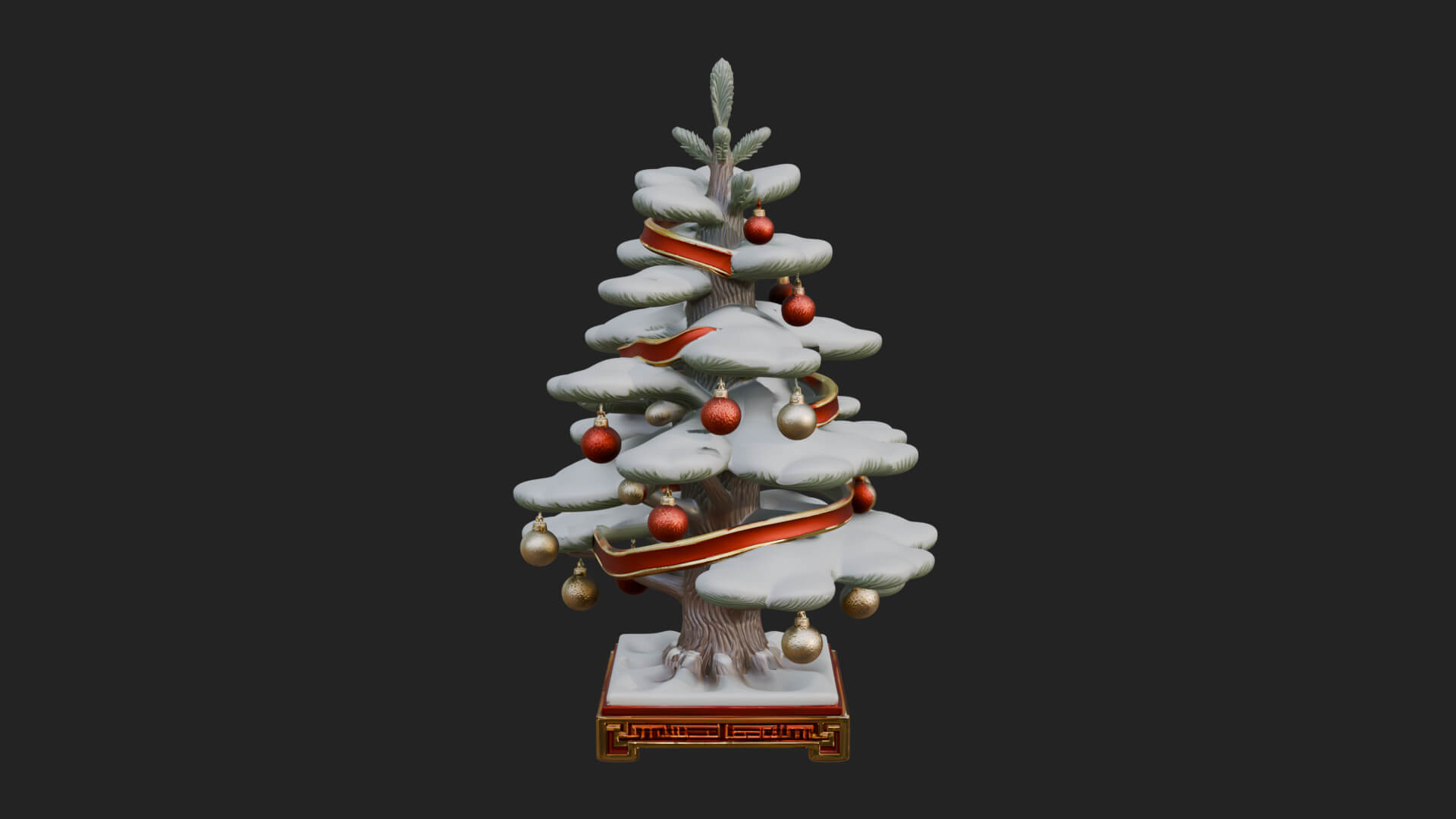 Decorated Christmas Tree Model Design 75 3D Print Model 3D Model