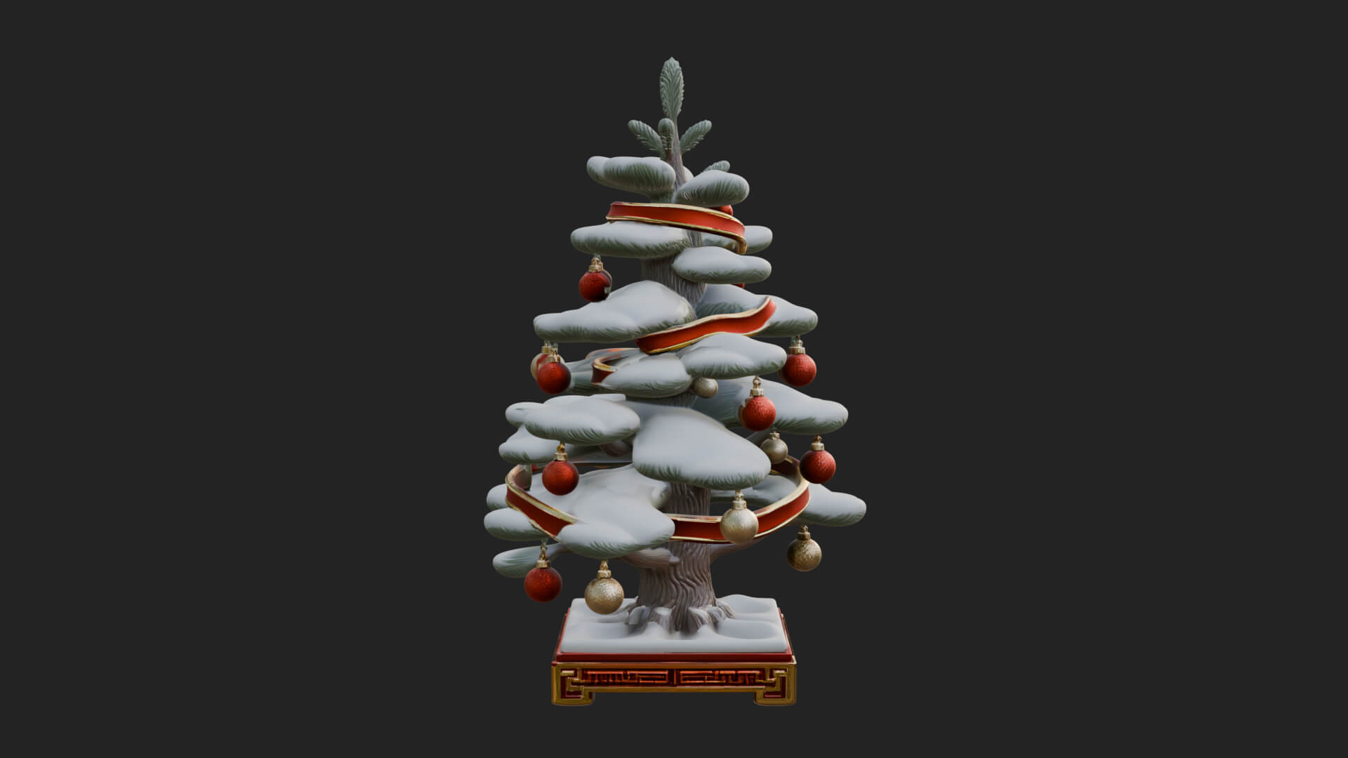 Decorated Christmas Tree Model Design 75 3D Print Model 3D Model