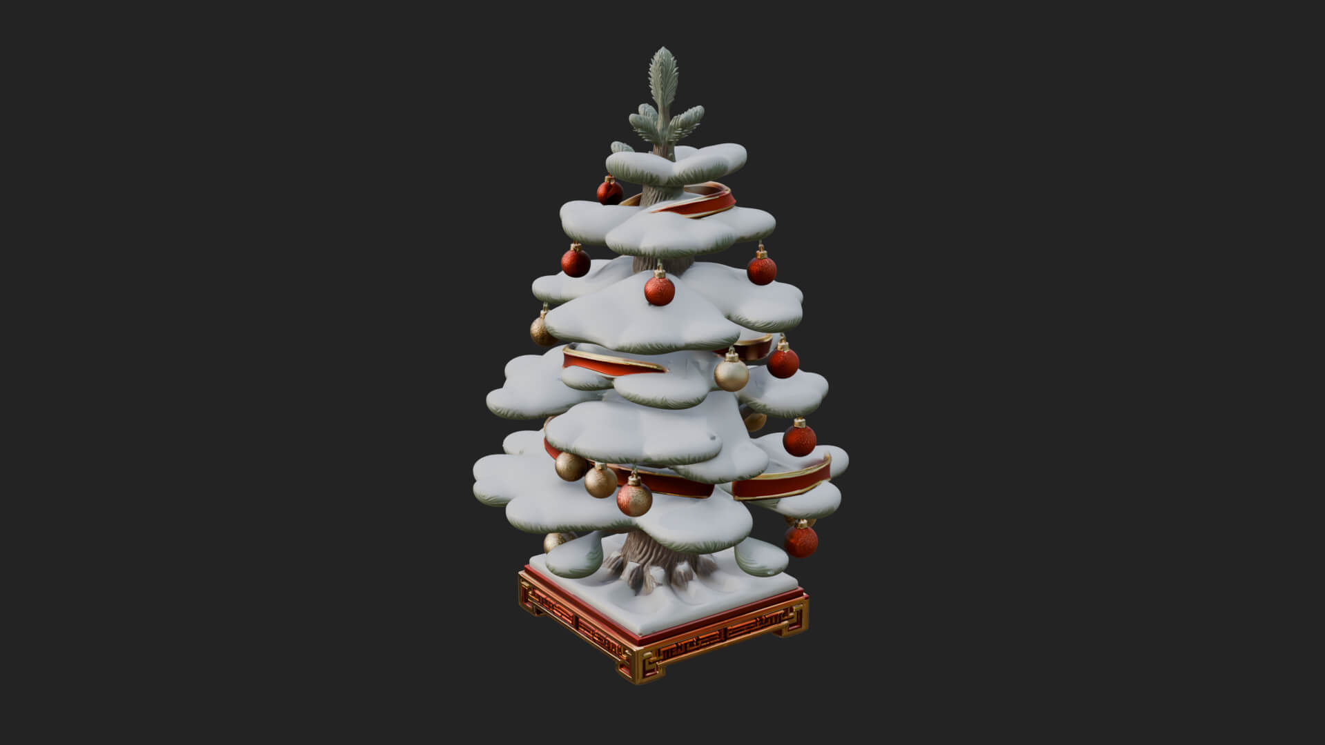 Decorated Christmas Tree Model Design 75 3D Print Model 3D Model
