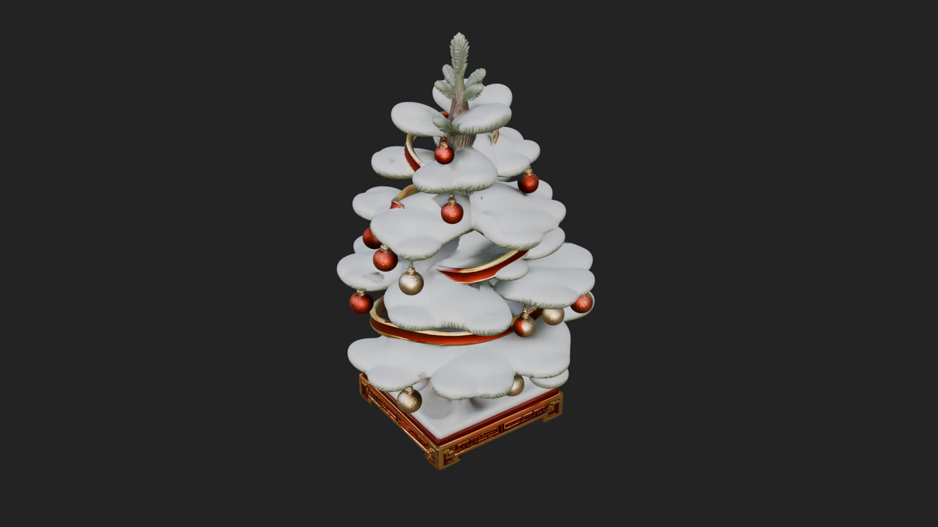 Decorated Christmas Tree Model Design 75 3D Print Model 3D Model