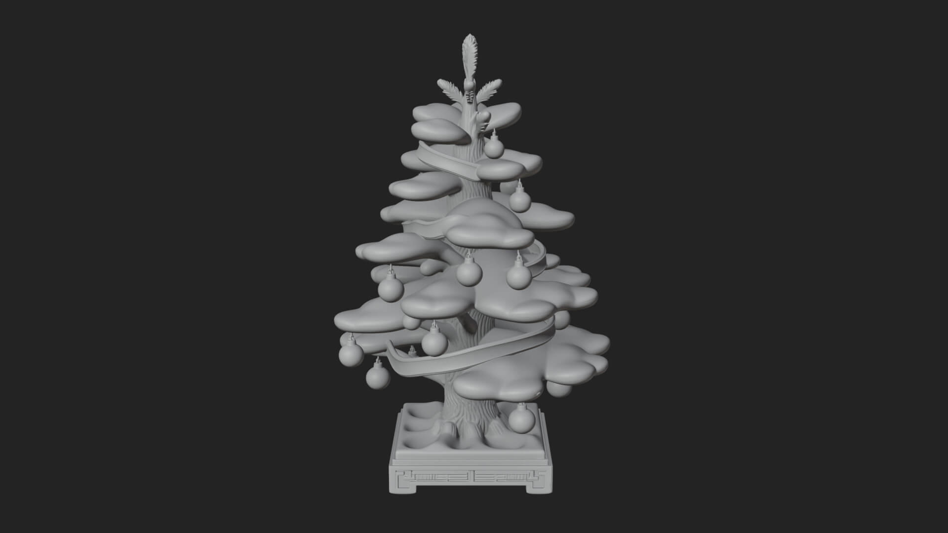 Decorated Christmas Tree Model Design 75 3D Print Model 3D Model
