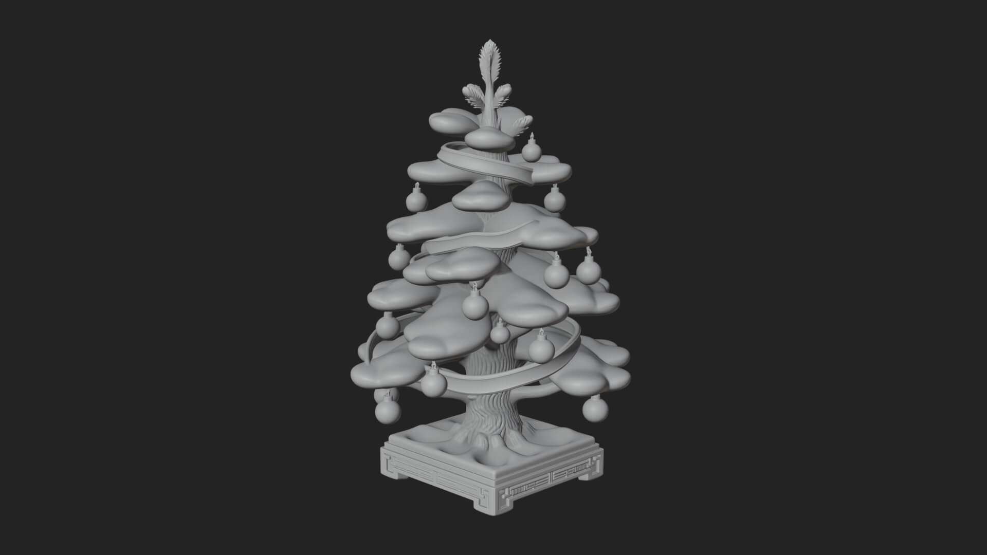 Decorated Christmas Tree Model Design 75 3D Print Model 3D Model