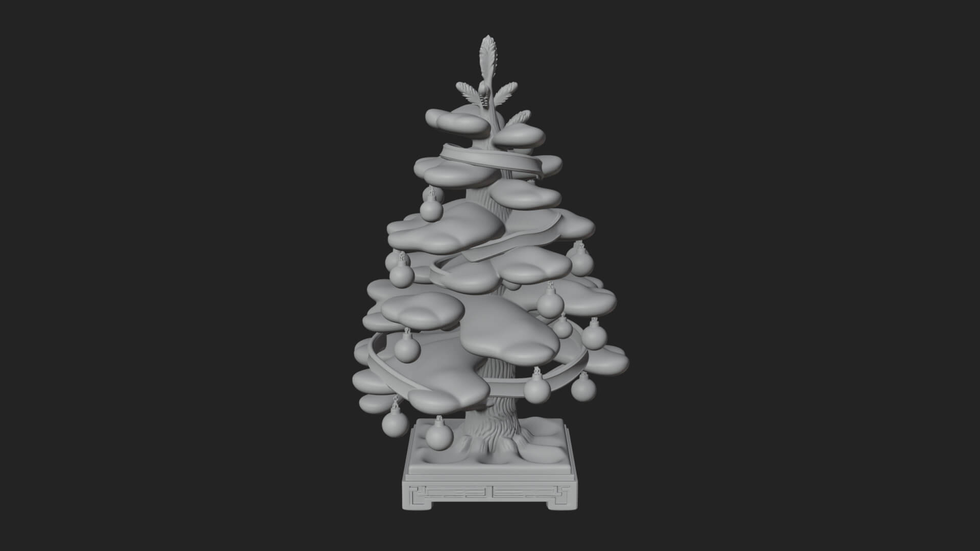 Decorated Christmas Tree Model Design 75 3D Print Model 3D Model