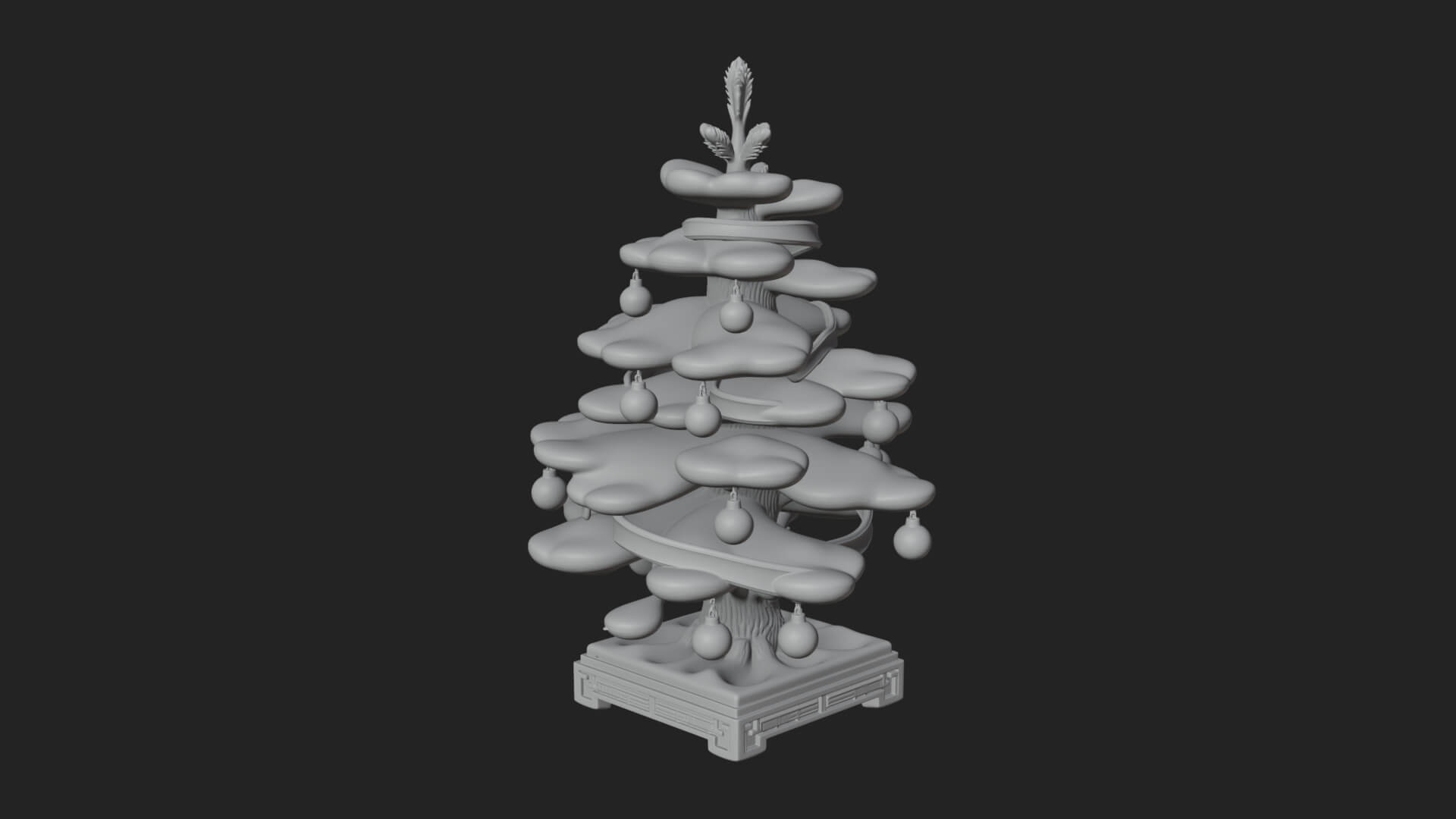 Decorated Christmas Tree Model Design 75 3D Print Model 3D Model