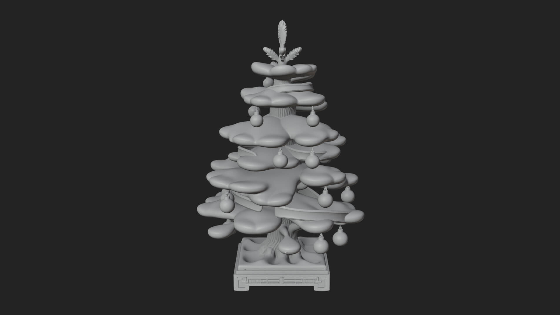 Decorated Christmas Tree Model Design 75 3D Print Model 3D Model