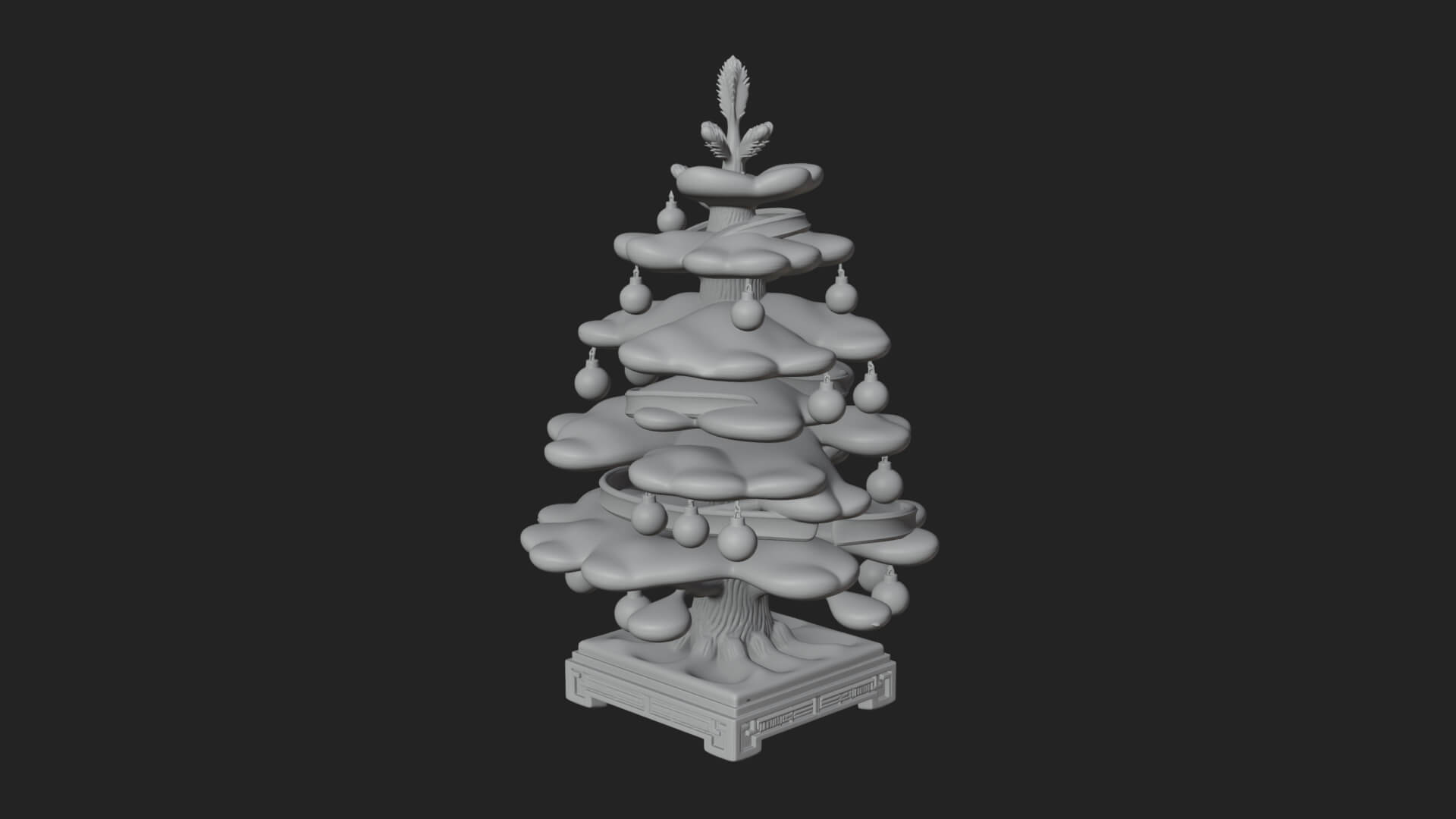 Decorated Christmas Tree Model Design 75 3D Print Model 3D Model