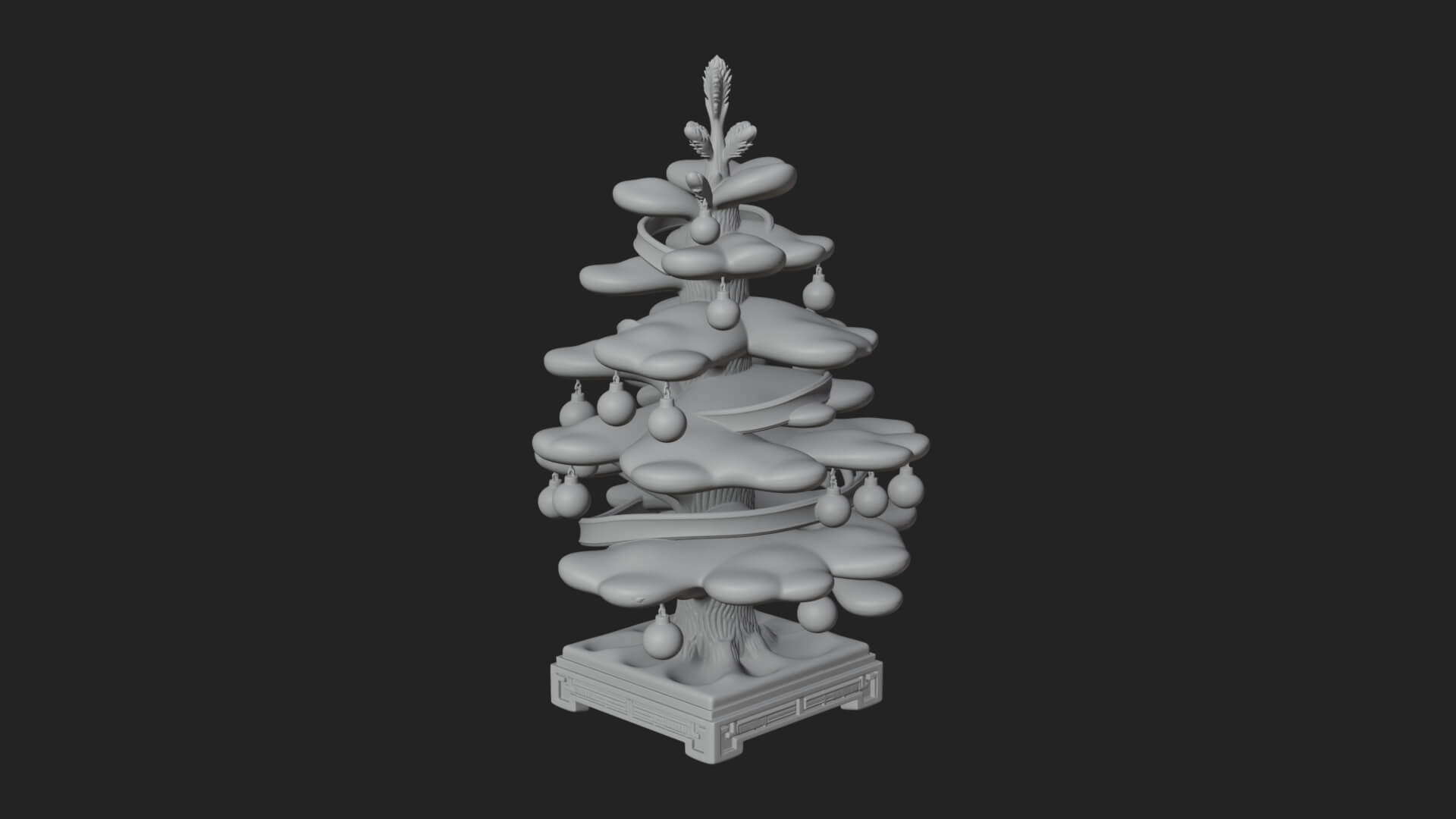 Decorated Christmas Tree Model Design 75 3D Print Model 3D Model
