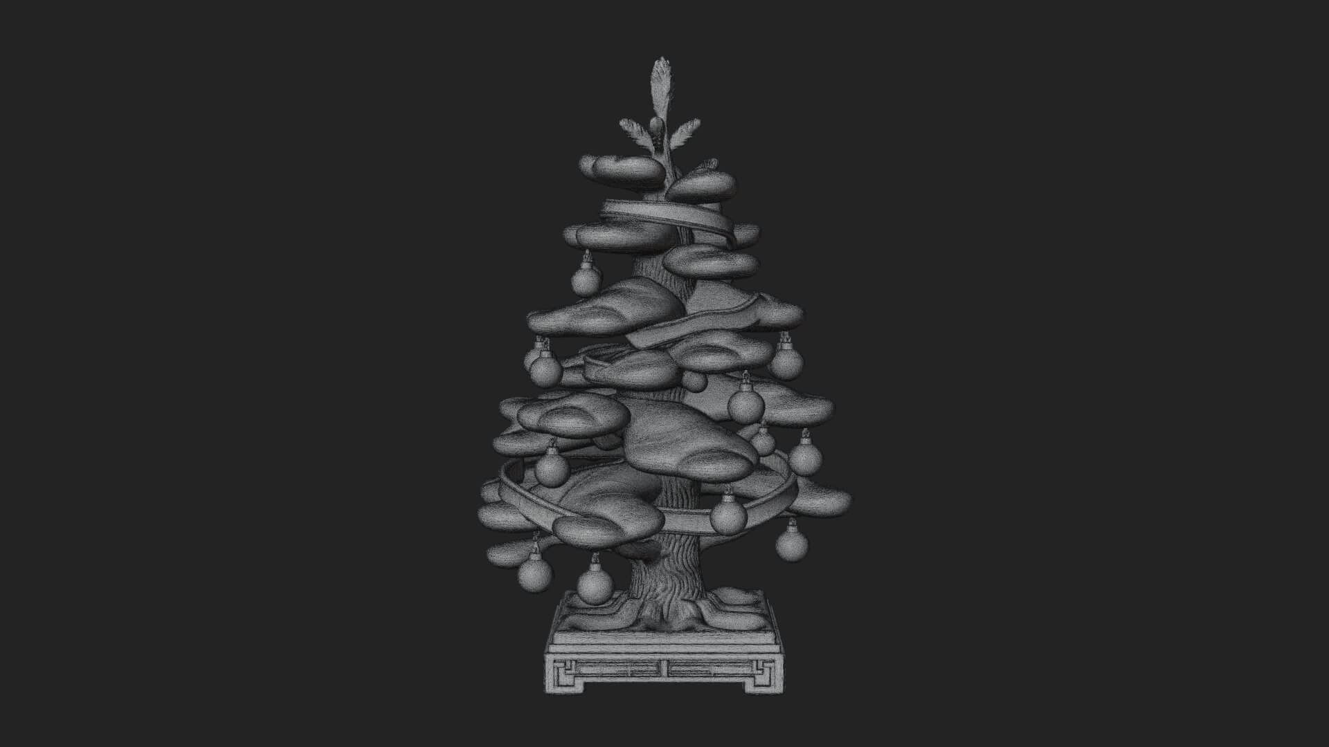 Decorated Christmas Tree Model Design 75 3D Print Model 3D Model