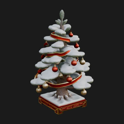 Decorated Christmas Tree Model Design 75 3D Print Model