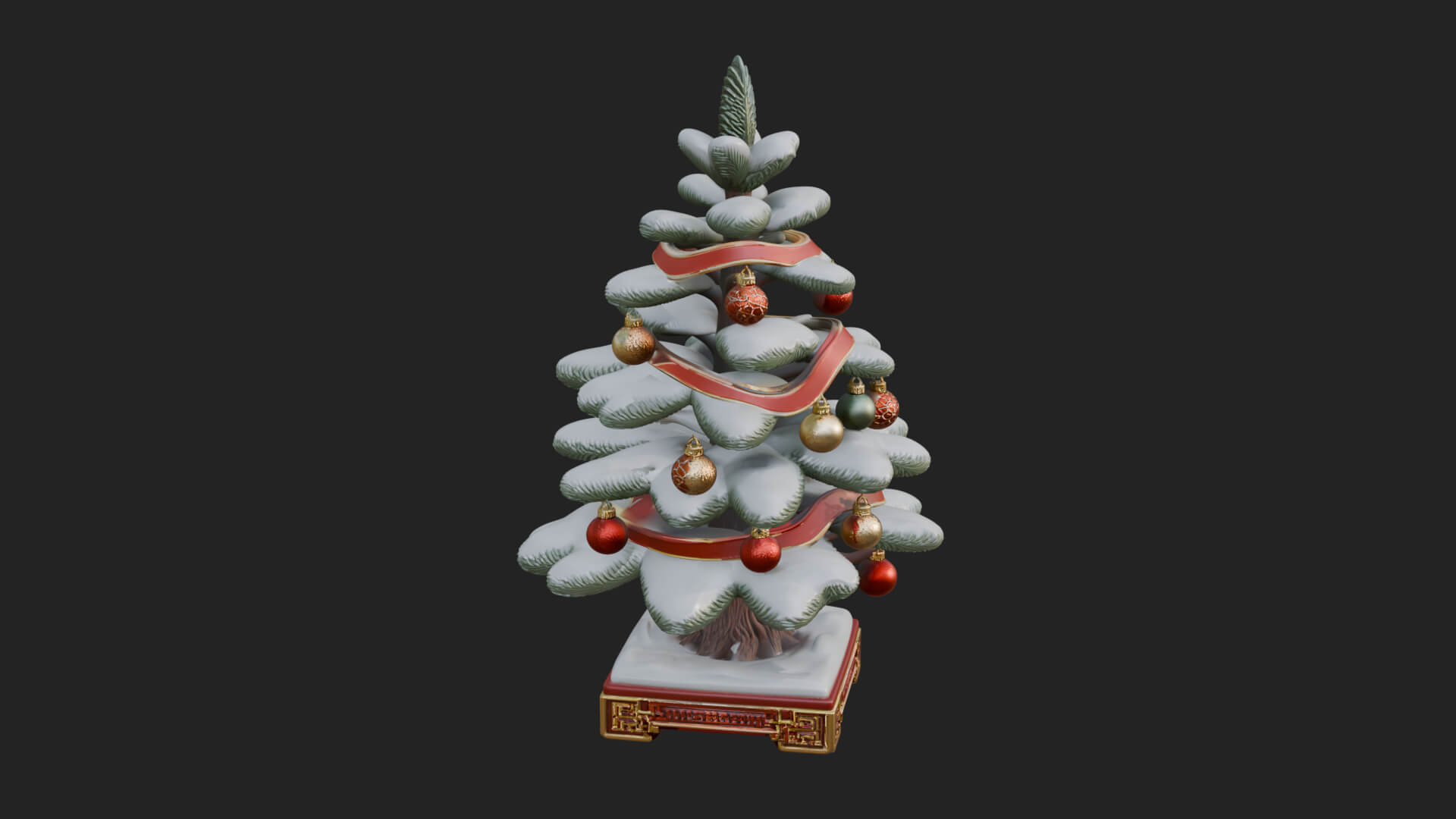 Decorated Christmas Tree Model Design 76 3D Print Model 3D Model
