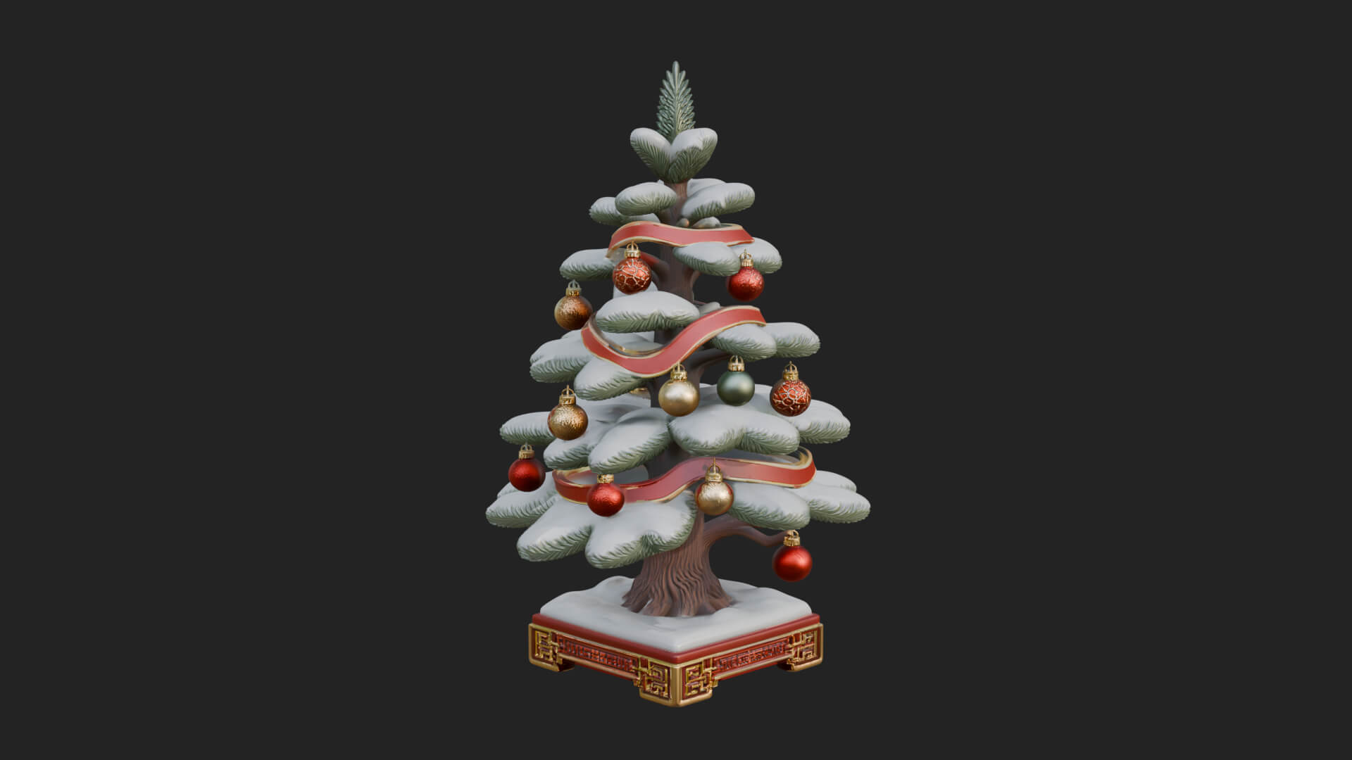 Decorated Christmas Tree Model Design 76 3D Print Model 3D Model