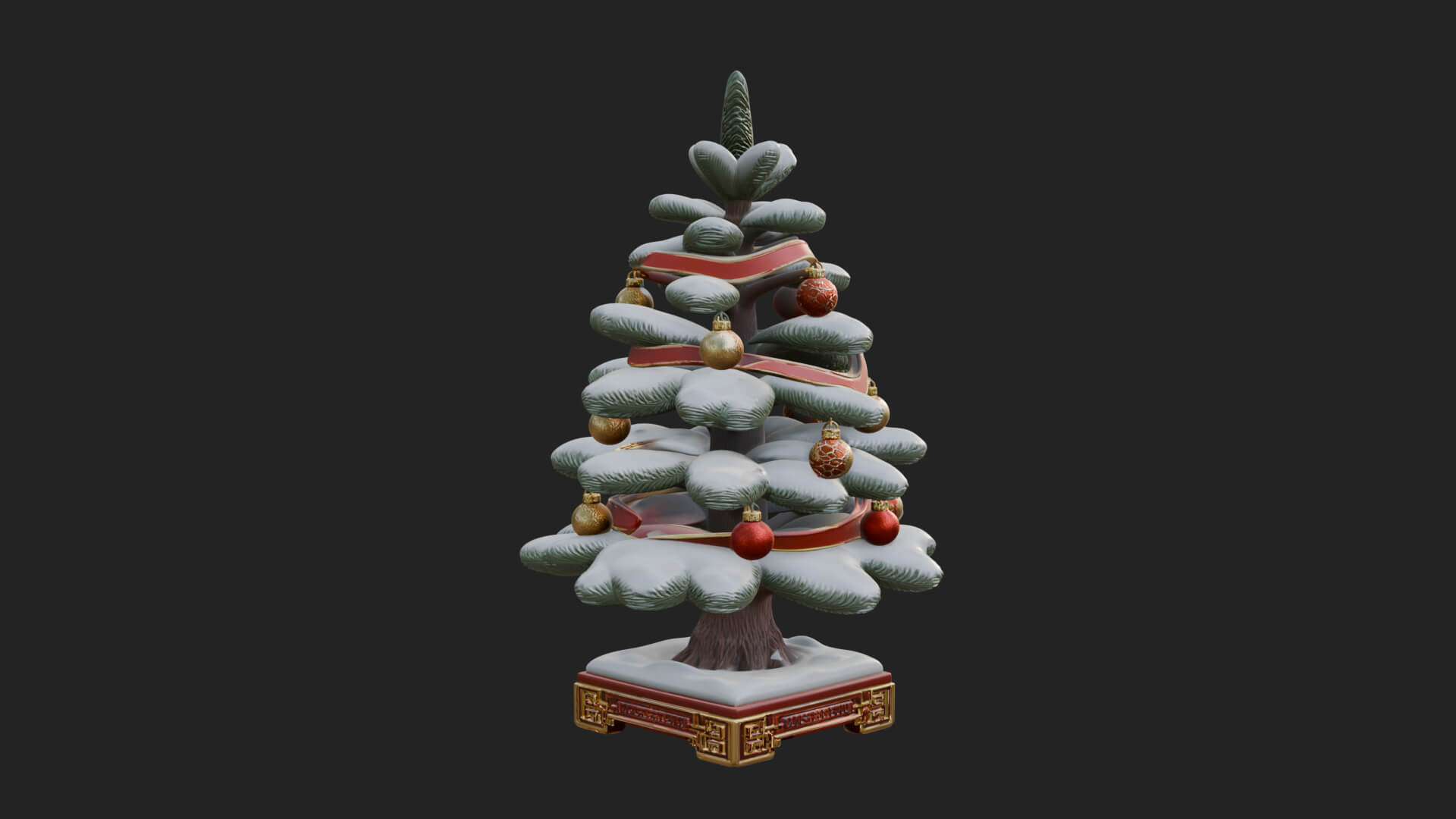 Decorated Christmas Tree Model Design 76 3D Print Model 3D Model