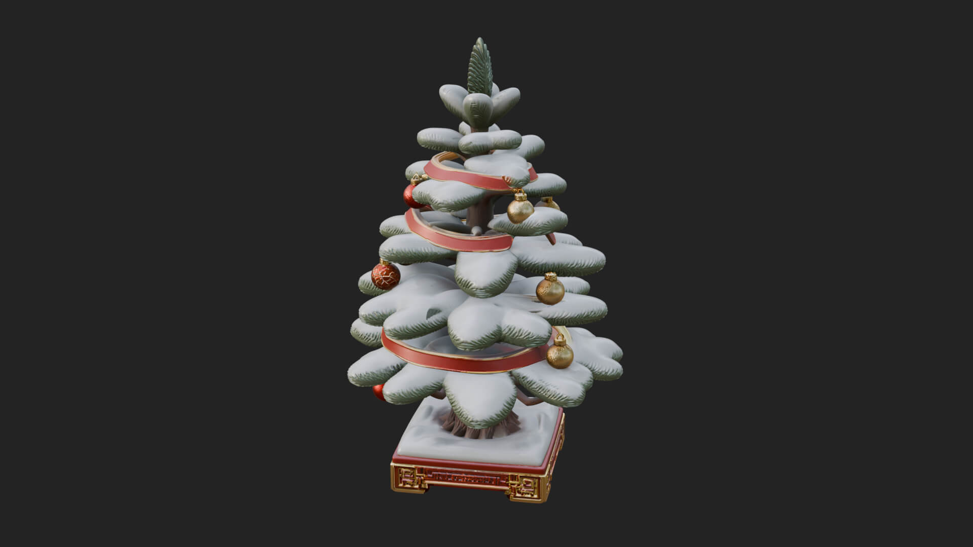 Decorated Christmas Tree Model Design 76 3D Print Model 3D Model
