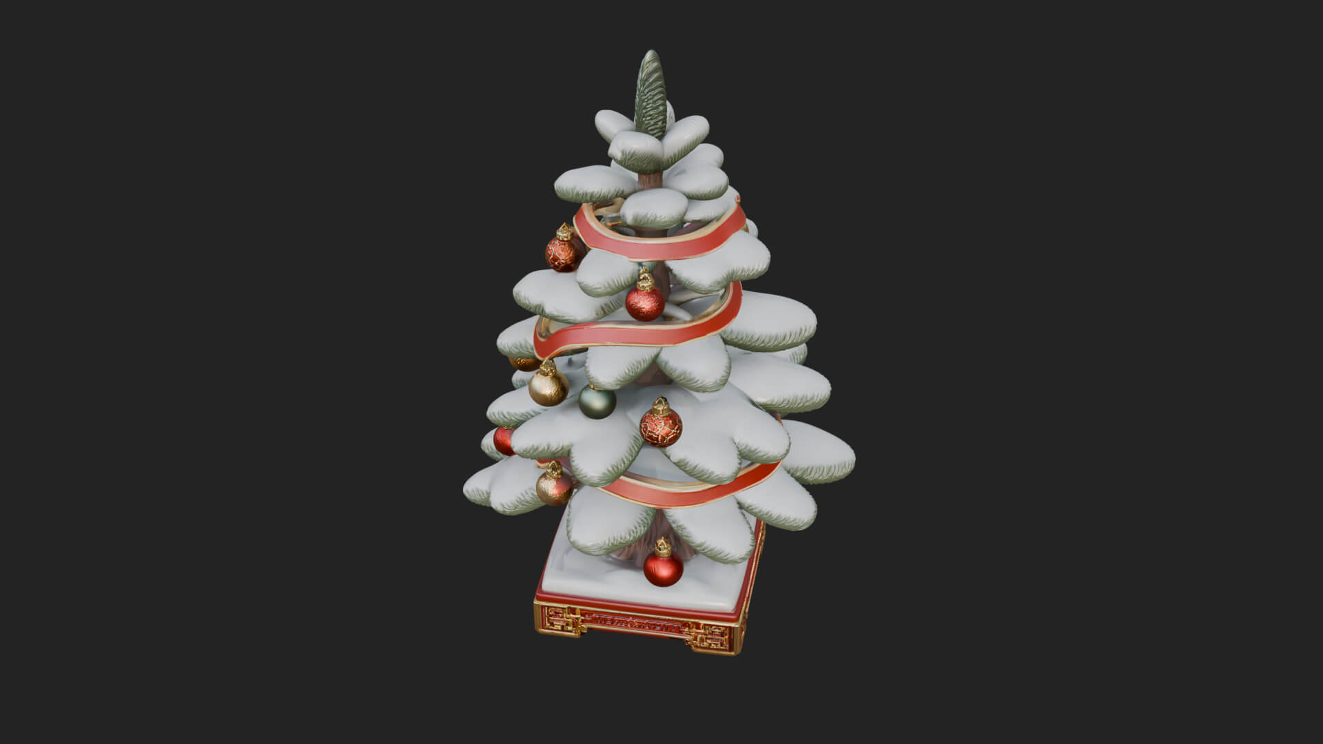 Decorated Christmas Tree Model Design 76 3D Print Model 3D Model