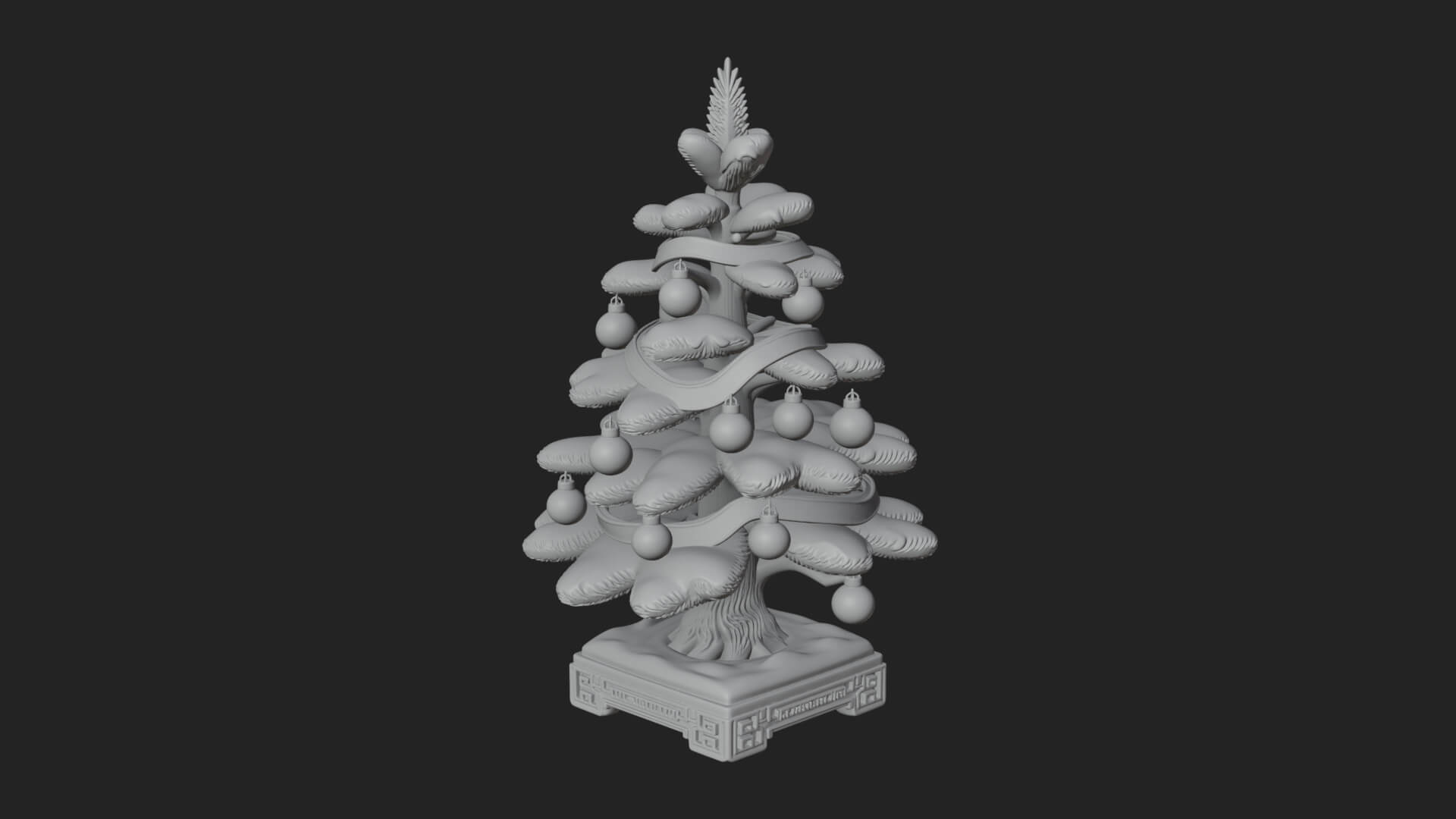 Decorated Christmas Tree Model Design 76 3D Print Model 3D Model