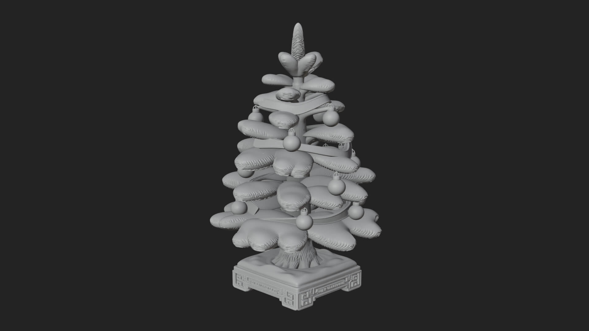 Decorated Christmas Tree Model Design 76 3D Print Model 3D Model