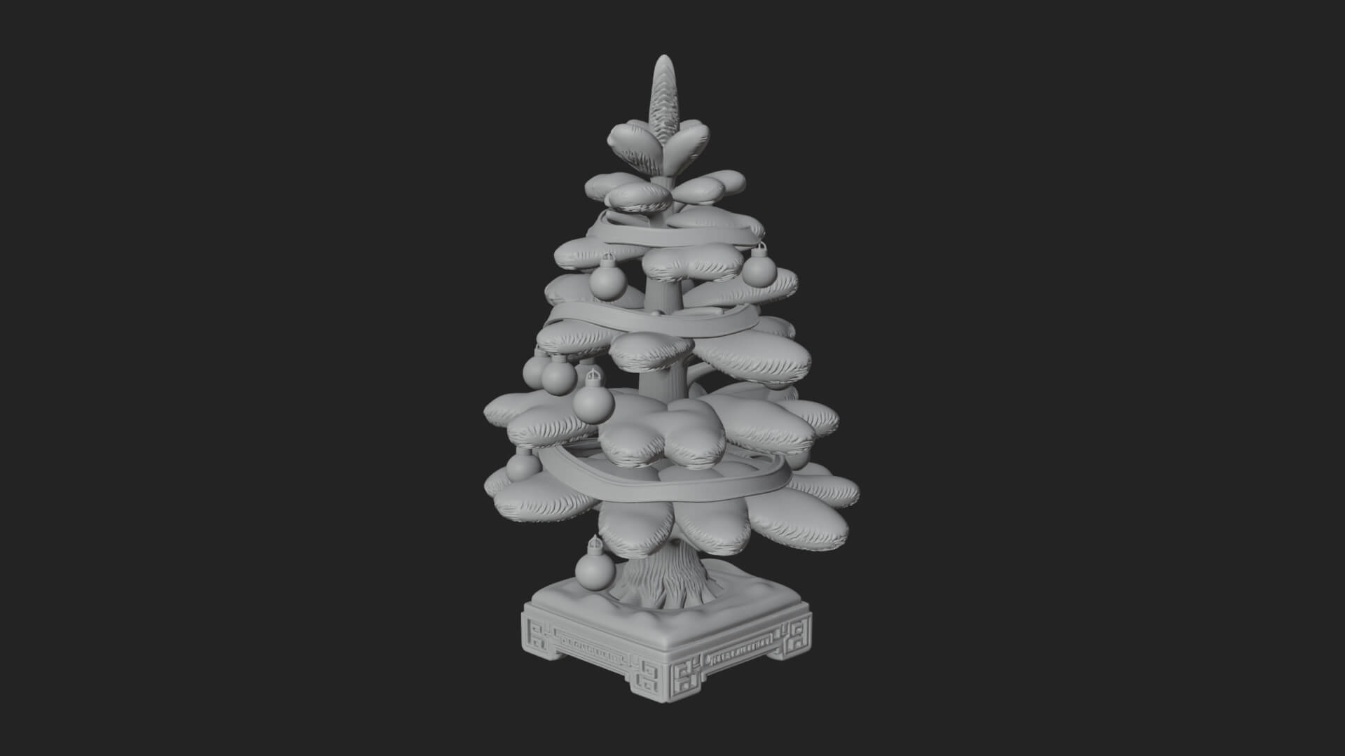 Decorated Christmas Tree Model Design 76 3D Print Model 3D Model