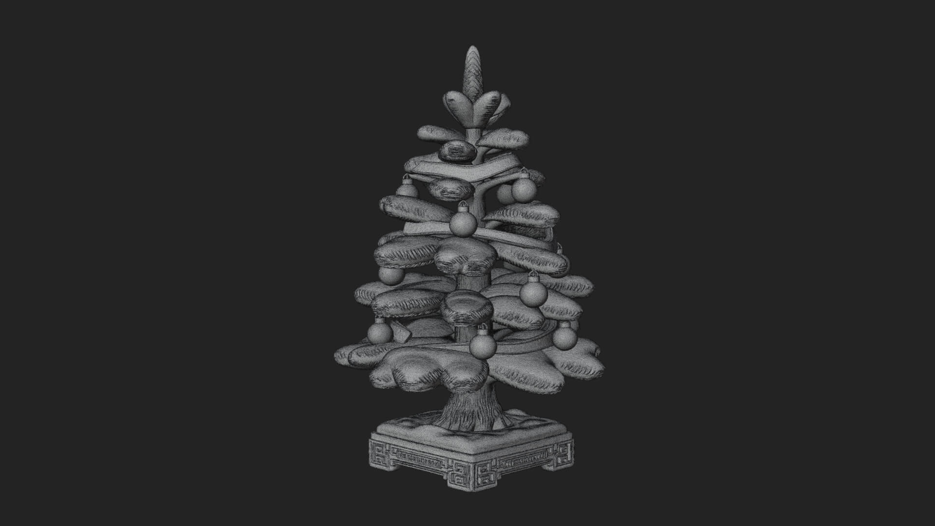Decorated Christmas Tree Model Design 76 3D Print Model 3D Model