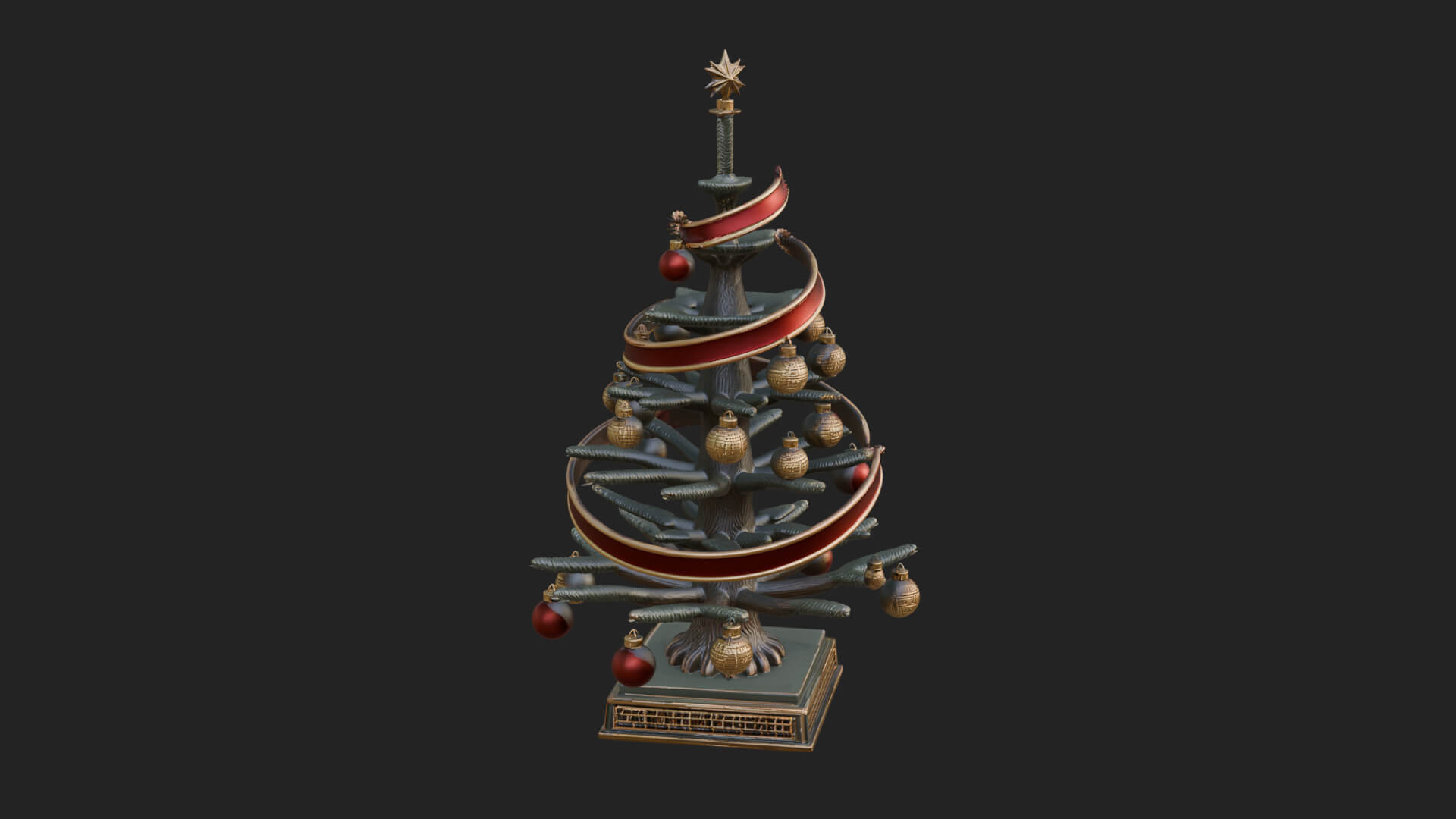 Decorated Christmas Tree Model Design 77 3D Print Model 3D Model
