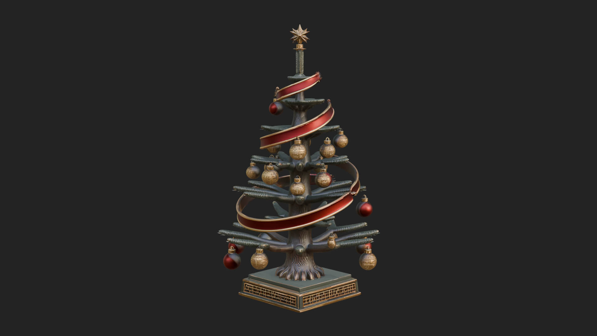 Decorated Christmas Tree Model Design 77 3D Print Model 3D Model