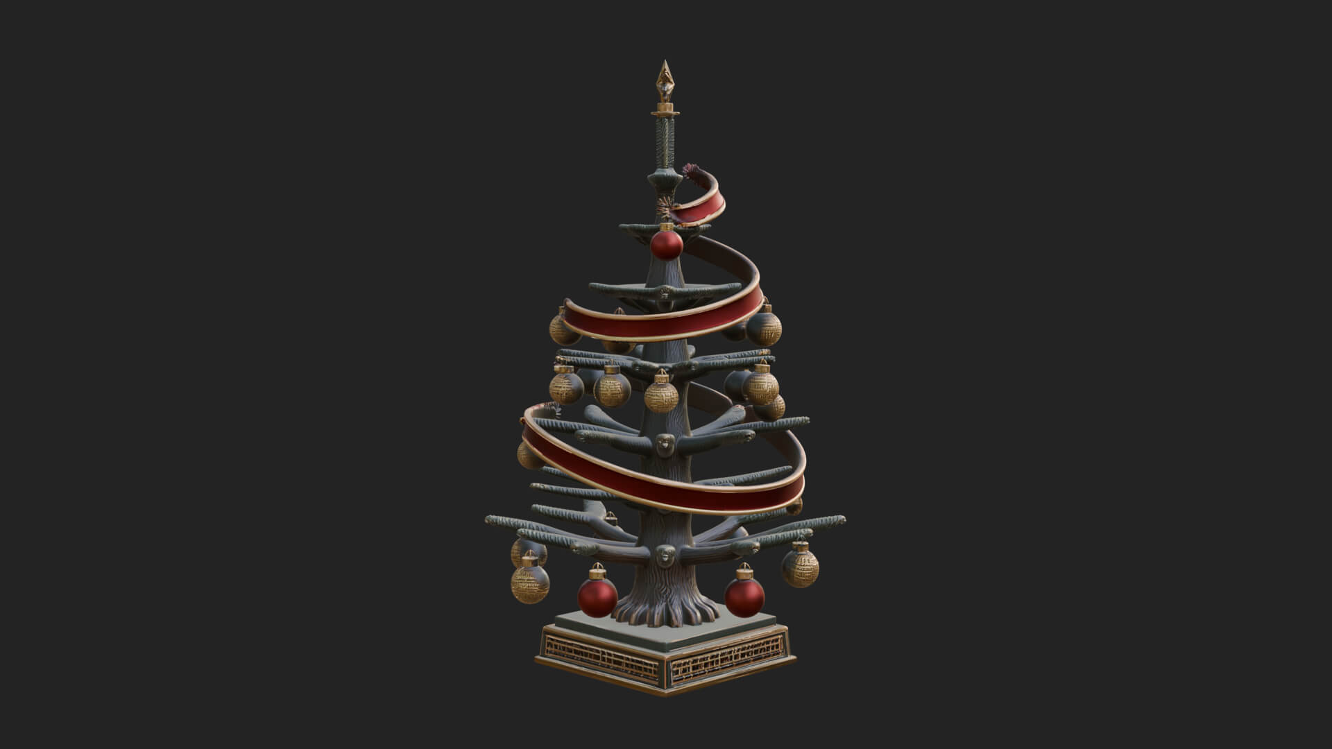 Decorated Christmas Tree Model Design 77 3D Print Model 3D Model